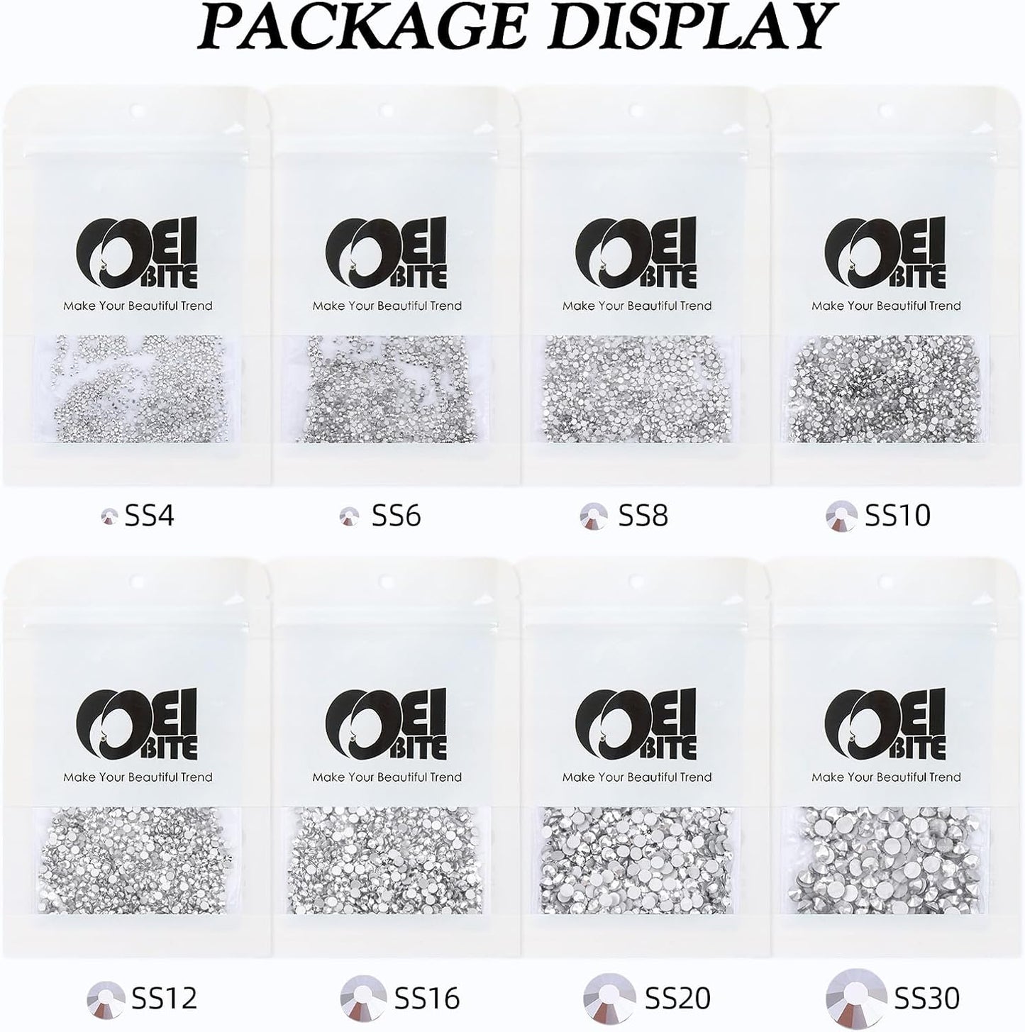 Silver Flatback Rhinestones, Glass Rhinestones for Nail Art and Craft, Glue Fix, Loose Crystal Gemstones(Silver, SS20, 1440pcs, 4.6-4.8mm)