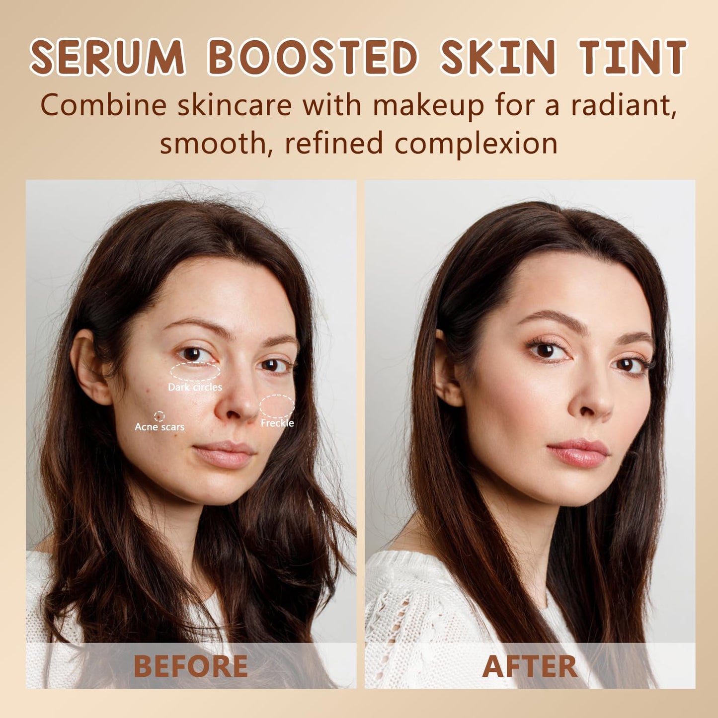 2PCS Foundation Stick Beauty Balm Serum Boosted Skin Tint, Solid Tinted Moisturizing Serum Contour Stick, Natural Fit, Moisturizing ＆ Concealing Foundation Sticks (#01)