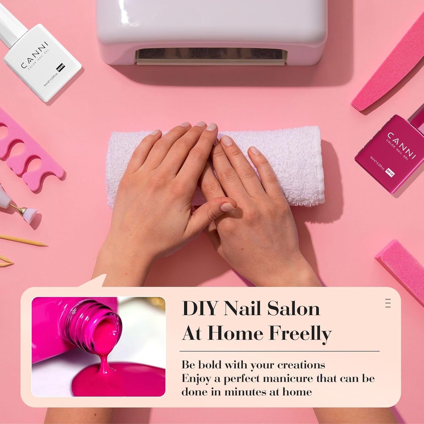CANNI 9ml Hema-Free Gel Nail Polish Set- 6Pcs White Black Burgundy Red Purple Nude Colors Gel Polish Kit, Soak Off LED Nail Gel Manicure Kit DIY at Home Salon Gifts for Women Girls