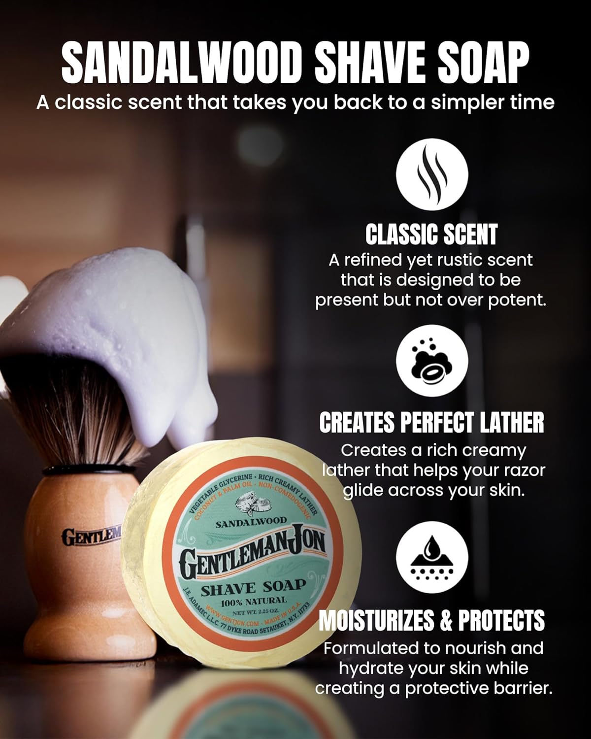 Complete Shaving Brush Kit – Old Fashion Shaving Kit for Men, Includes Shave Brush, Shave Bowl, Shave Soap & Stand, Vintage Wet Shave Mug, Barber-Style 4-Piece Gift Set