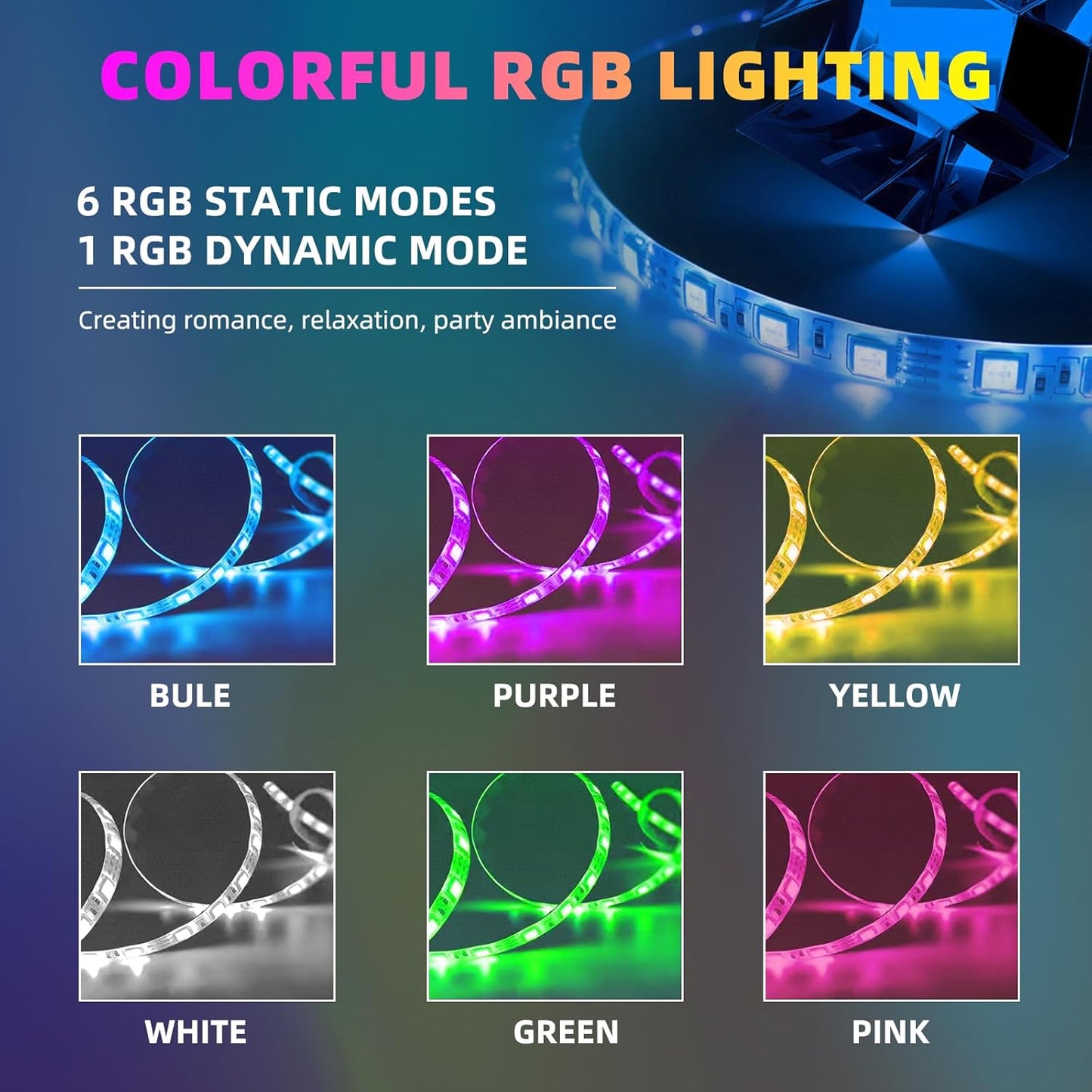 FENCHILIN RGB LED Vanity Mirror with Front Light and RGB Backlit Lighted Hollywood Makeup Mirror with 18 Dimmable Bulbs Smart Touch for Bedroom (32"x23") White