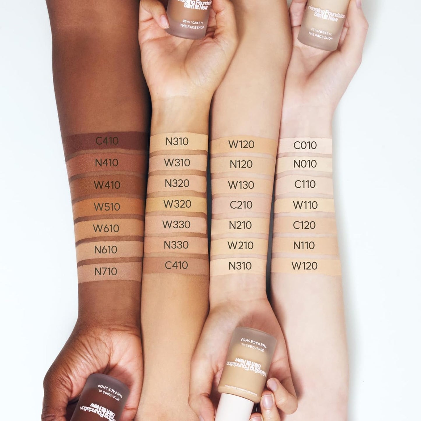 THE FACE SHOP Ink Lasting Liquid Foundation, Full Coverage, 72‑Hour Wear Semi‑Matte Finish, Makeup with Bakuchiol, C120 Neutral Beige, 0.84 Fl. Oz.