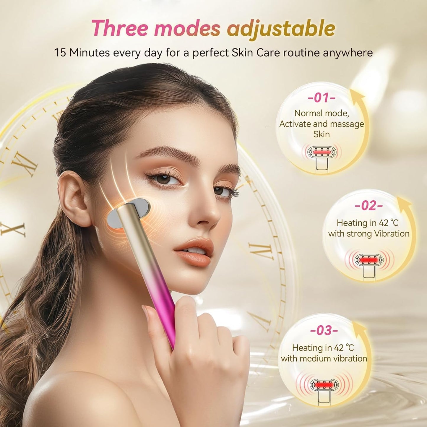 7 in 1 Red-Light-Therapy，Red Light Therapy for Face Eye Skincare Equipment at Home，Red for Skincare & Blue Rejuvenation Tool (Rose Purple)