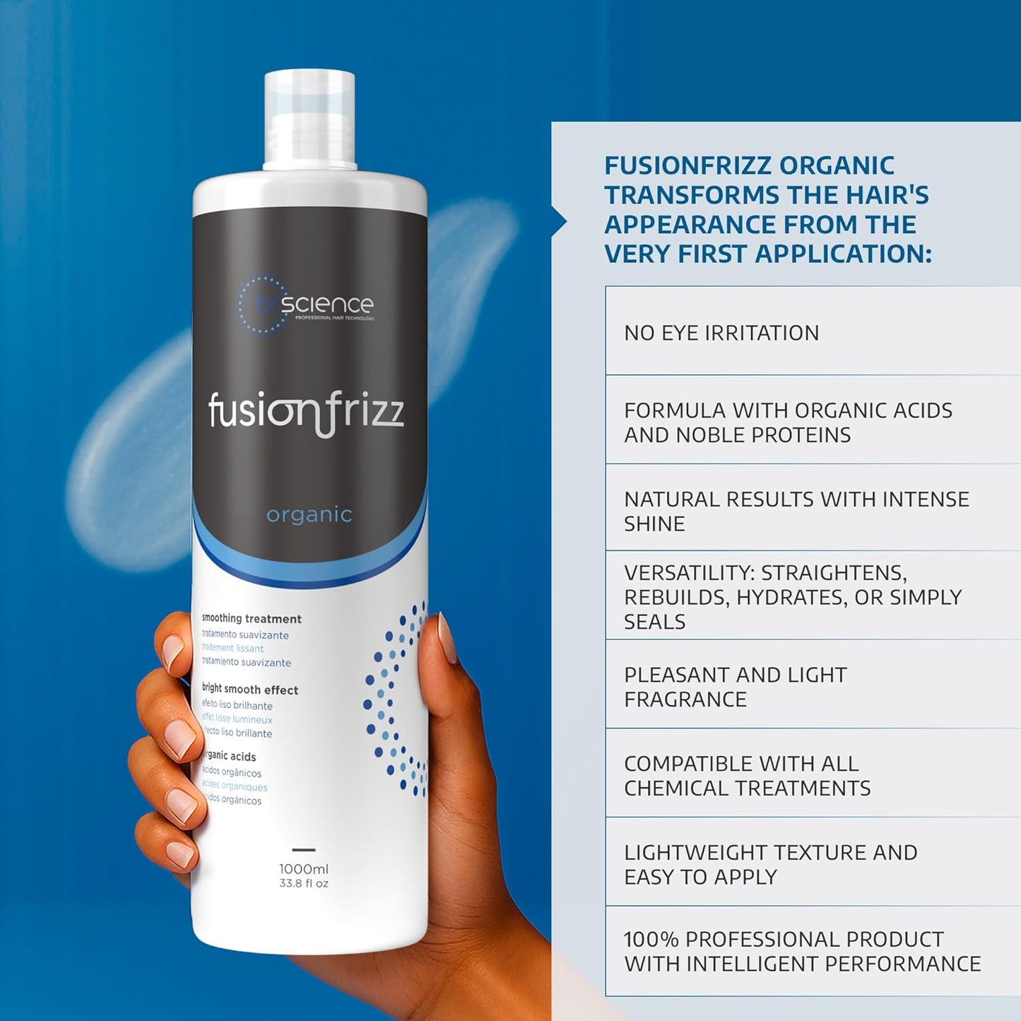 Organic Keratina Para Alisar el Pelo, Frizz Control Hair Care Products, Keratina Orgánica para Alisar el Pelo, Brazilian Keratin Treatment, Vegan Keratin Hair Treatment (3.4 Fl Oz)