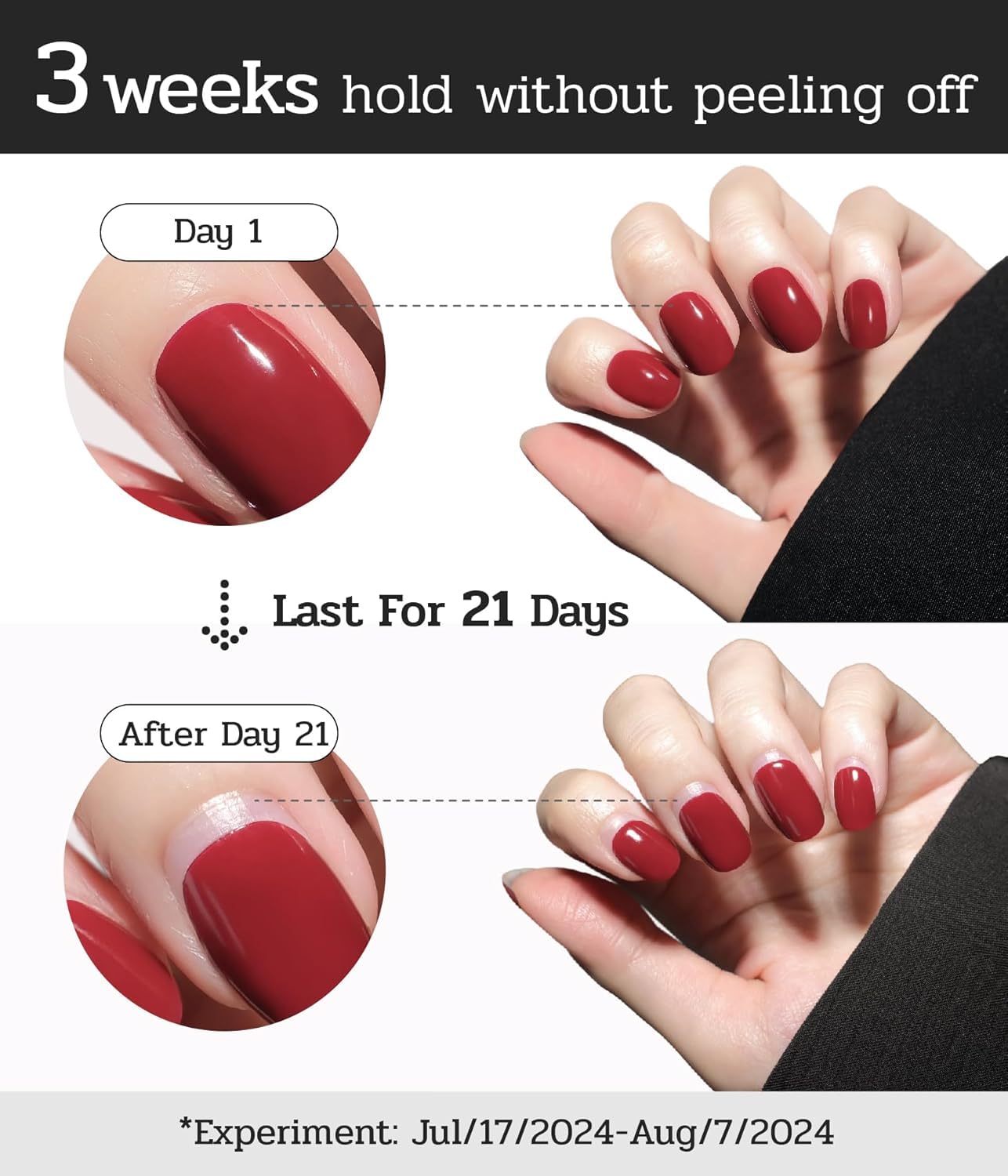 Nail Polish Strips - 22 Pcs Salon Quality Gel Nail Stickers - Long Lasting Wraps (Berry Gold Glitter)