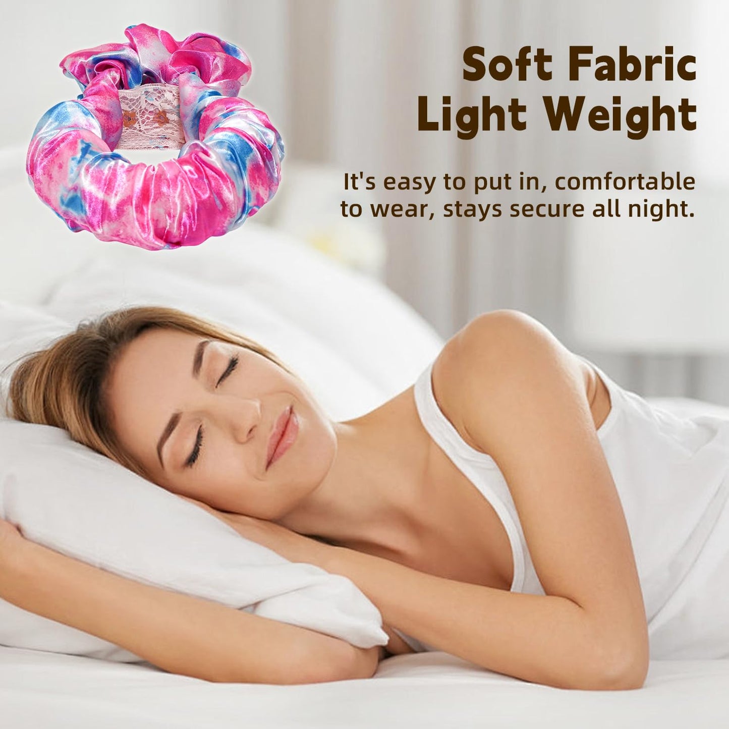 Heatless Hair Curler, Hair Curlers Overnight to Sleep In, Heatless Curling Scrunchie for Women Soft Silk Lazy Rollers Headband for Long Hair Overnight (Rainbow, 1PCS)
