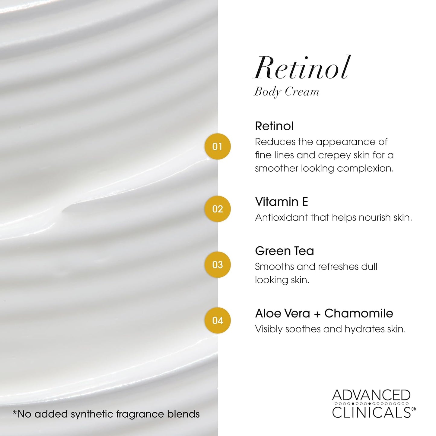 Advanced Clinicals Retinol Body Lotion + Collagen Cream Fragrance Free Face Moisturizer & Body Cream 2pc Skincare Set For Women & Men Helps Reduce Appearance Of Crepey Skin, Wrinkles, & Dry Skin, 2pc