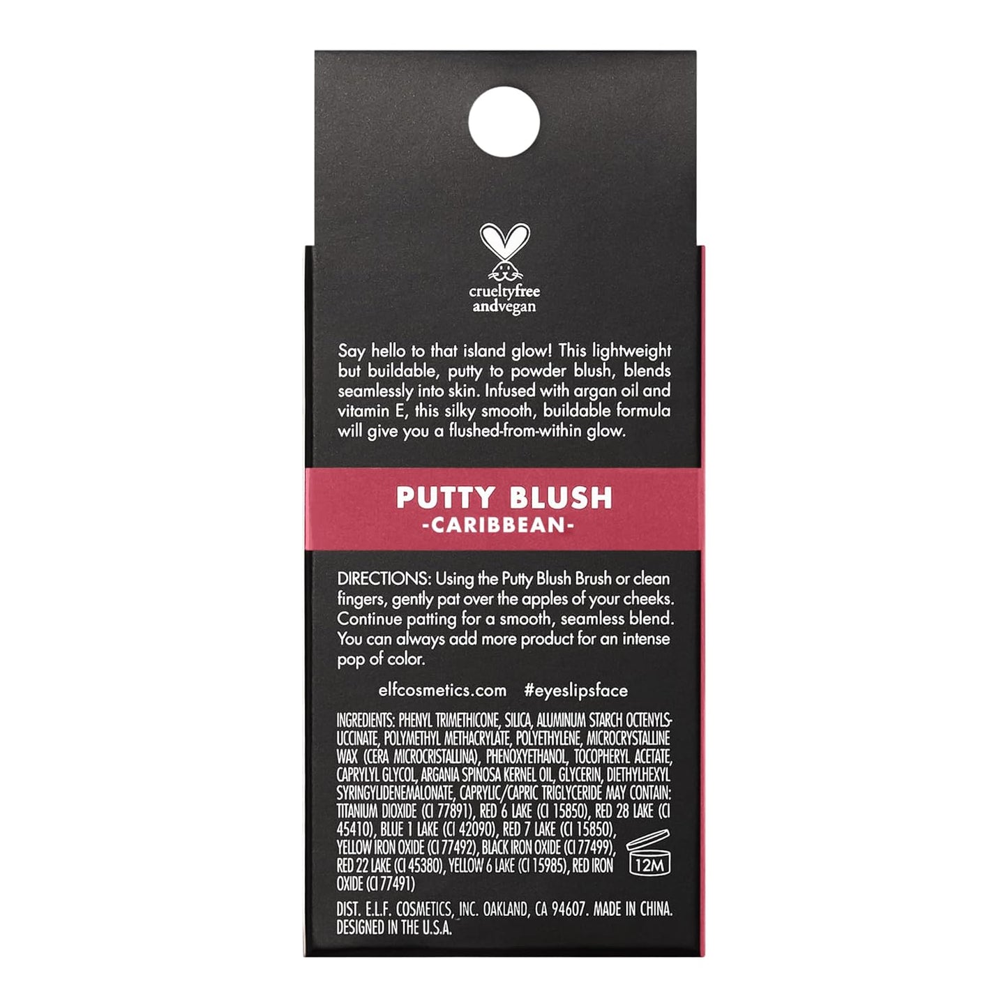 e.l.f. Putty Blush, Creamy & High-Pigment Formula For A Natural Glow, Delivers A Semi-Matte & Powder Finish, Vegan & Cruelty-Free, Caribbean