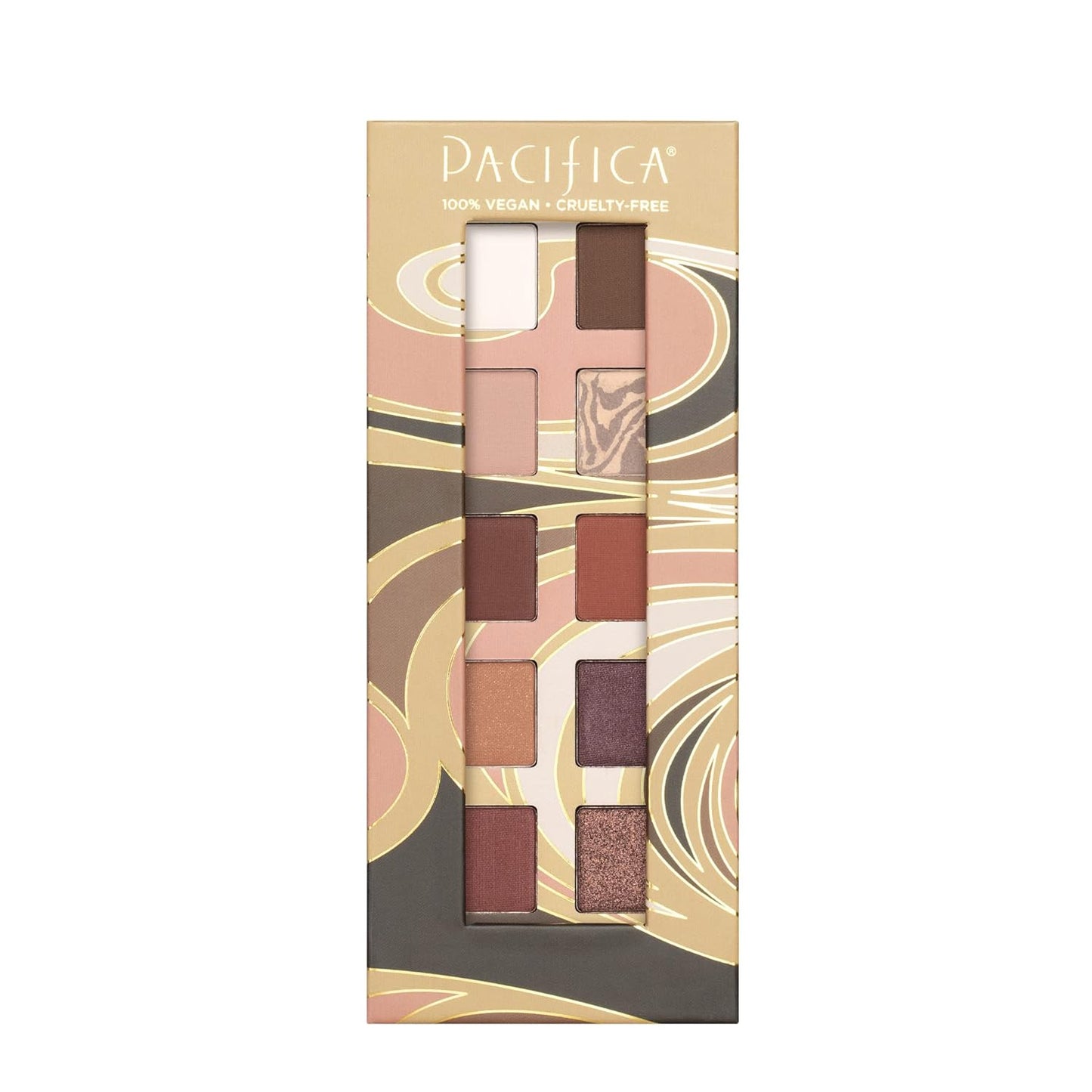 Pacifica Cocoa Nudes Mineral Eyeshadow Palette – 10 Shades Eye Makeup Naked Mineral Eye Shadow - Earth-Tone Rich Chocolate & Praline Neutral Talc-Free Highly Pigmented Cocoa Butter Clean Beauty Vegan