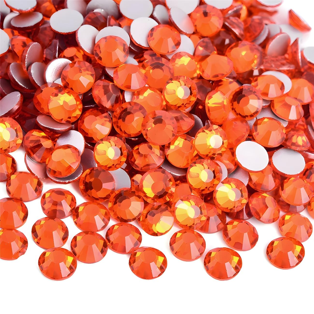 Flatback Rhinestones Round Gems for Nails Art and Crafts 2000Pcs SS16 4mm Glitter Crystals Stone DIY Bags Clothes Shoes (Orange)