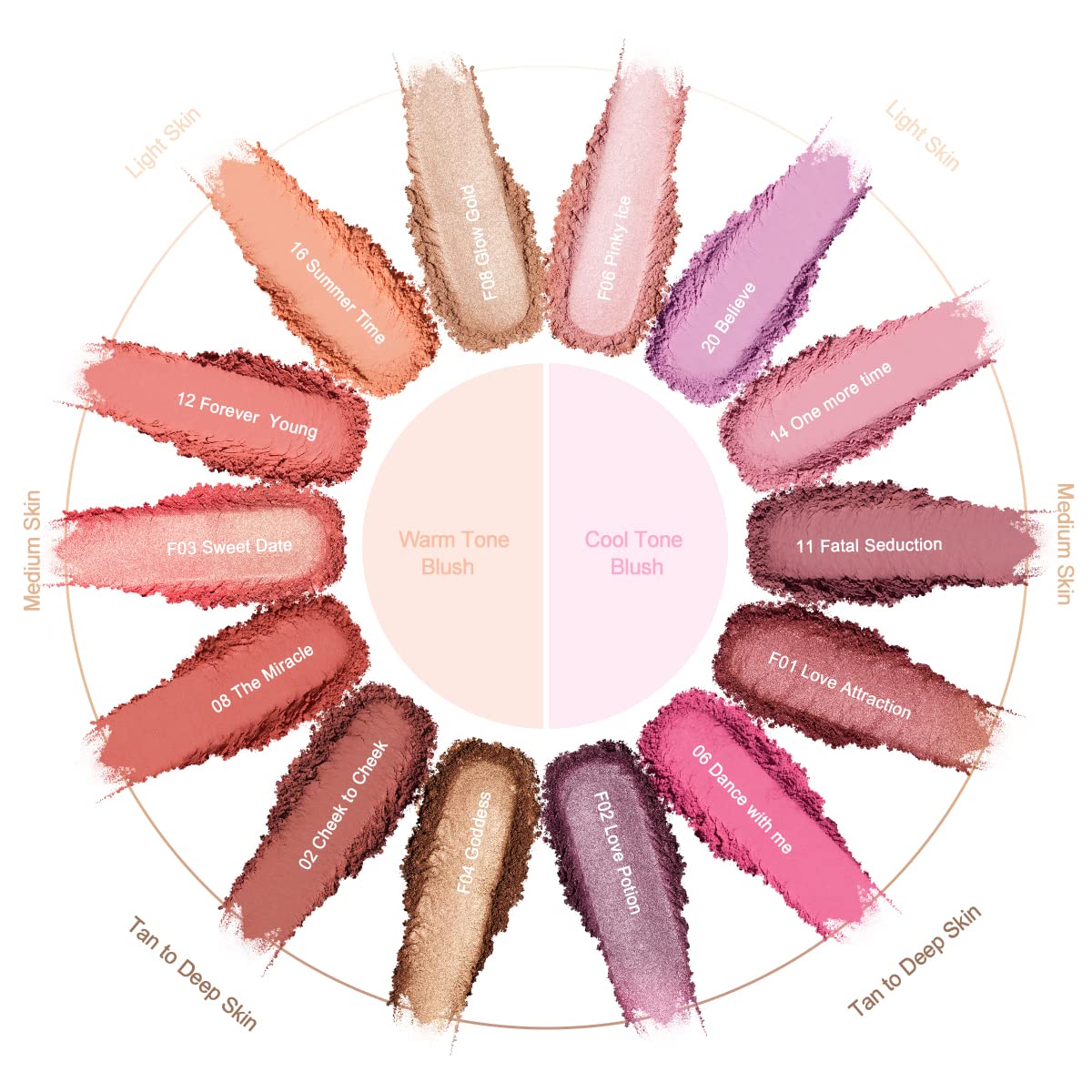 Oulac Peach Blush Makeup Fair Skin| Pigmented Powery Blush Korean Style| Natural Radiant Look| Blendable & Buildable blush Light Skin| Vegan Cruelty-Free| 4.8g 16 Summer Time