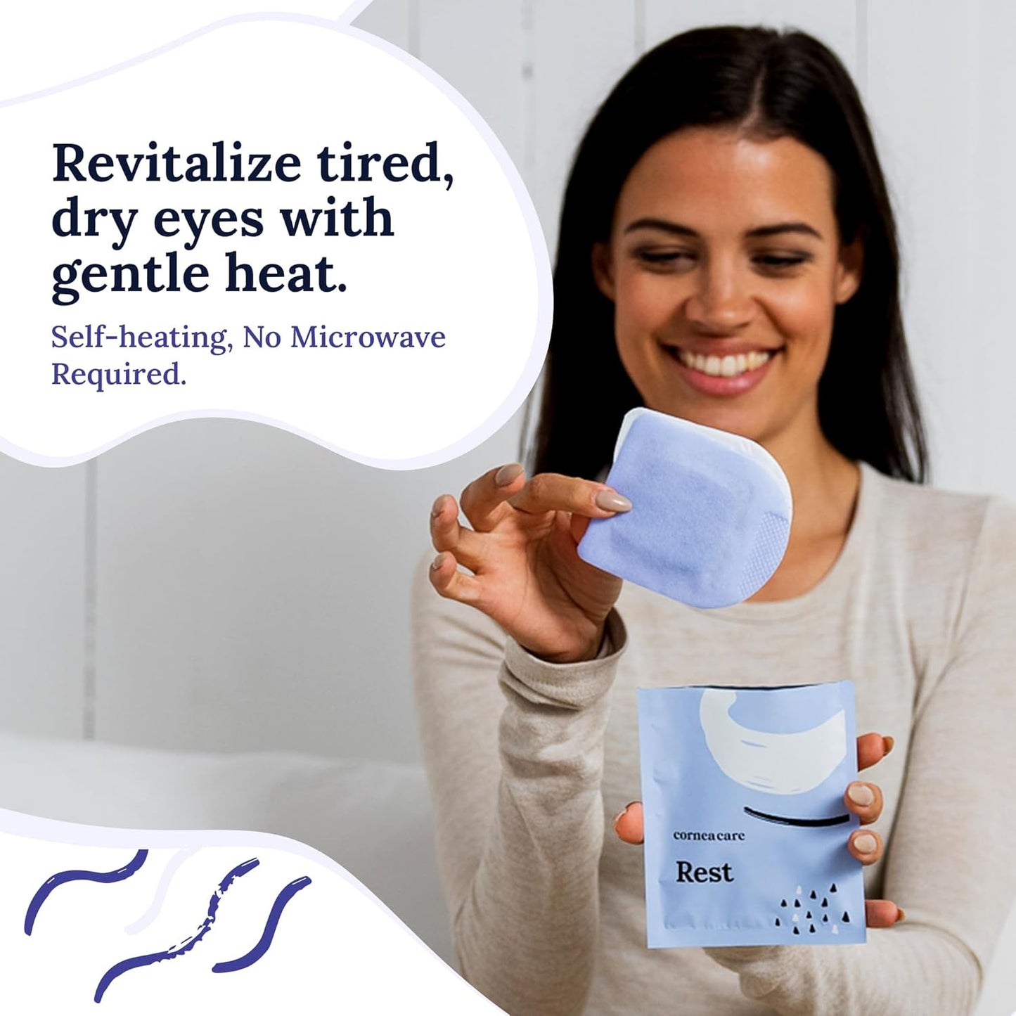 Rest: Self heating warm compress for dry eye | Heated eye Mask for fast relief | No microwave or washcloths needed | Travel ready | 90 counts