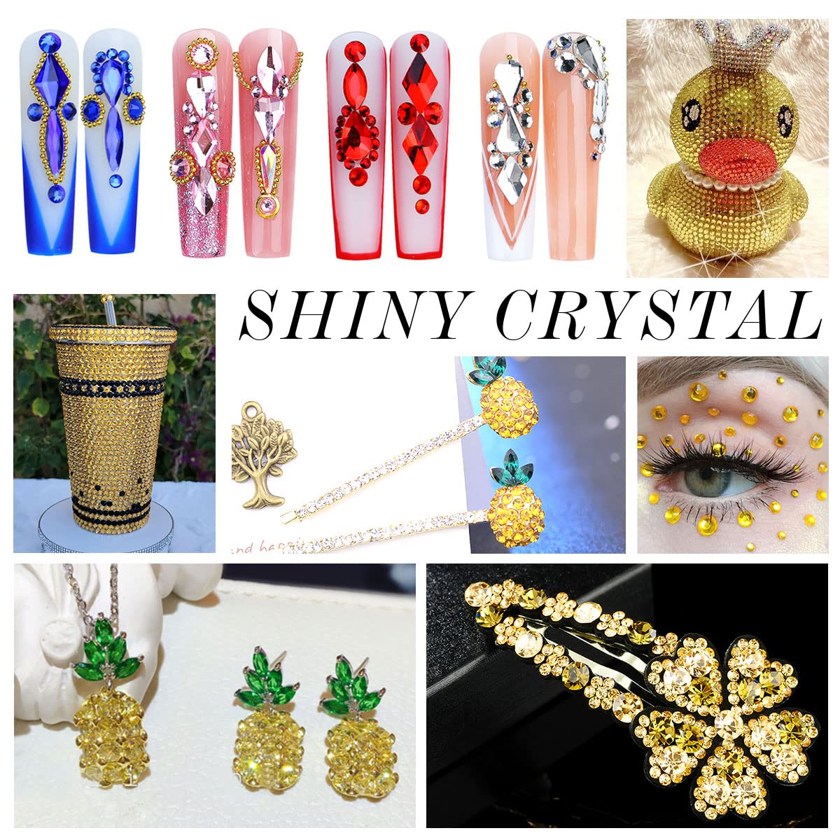 288Pcs Lemon yellow Crystal Rhinestones,Glass Flatback Rhinestones Gemstones for Nail Face Makeup Art Crafts Clothes Decoration - (SS30,6.5mm,Lemon yellow)