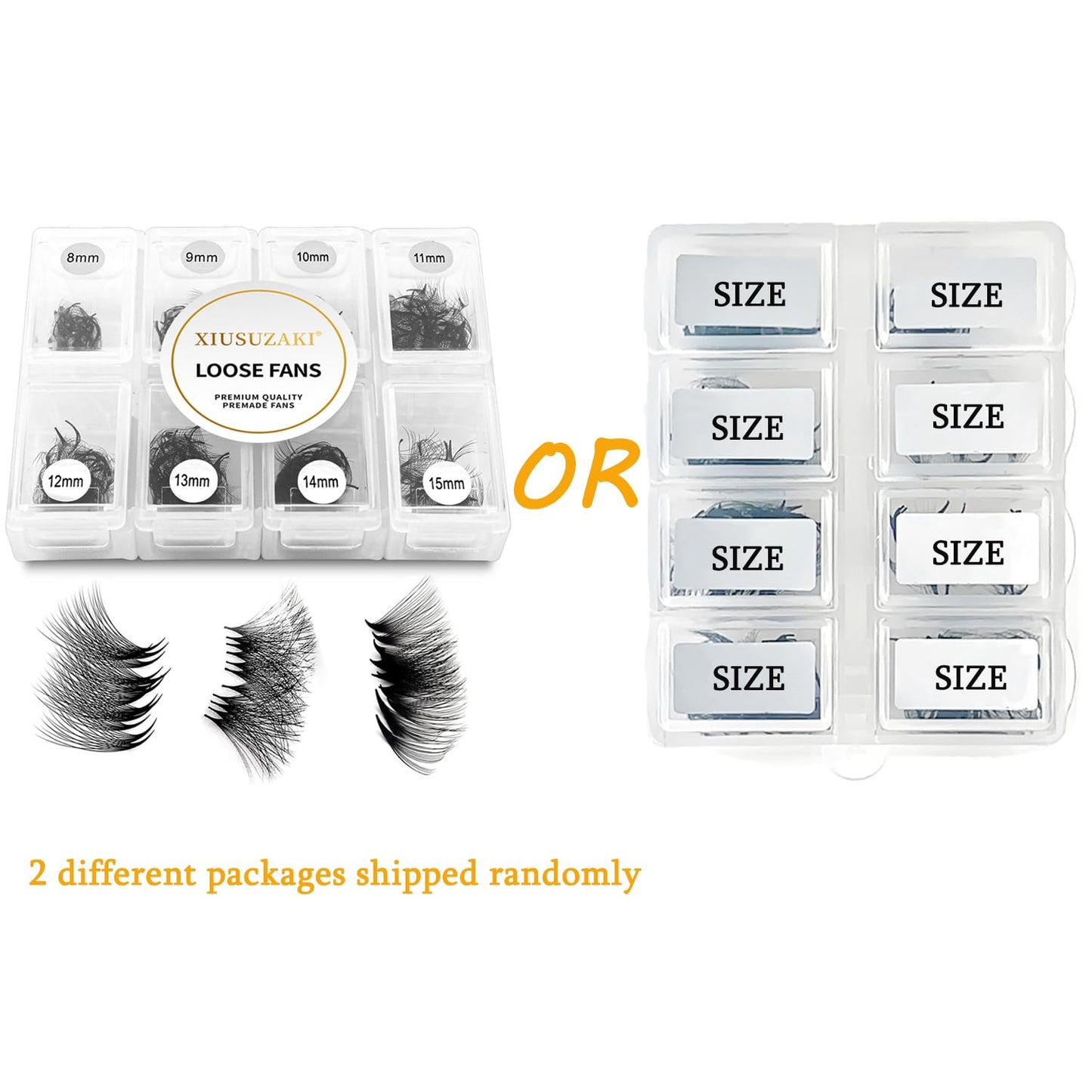 Premade Fans Eyelash Extensions 600 Fans 14D Volume Lash Extensions 0.07 Thickness Eyelash Extension C Curl Premade Lash Fans Mix 8-15mm Fluffy Soft Handmade Loose Fan(600Fans-14D-0.07-C,8-15mm)
