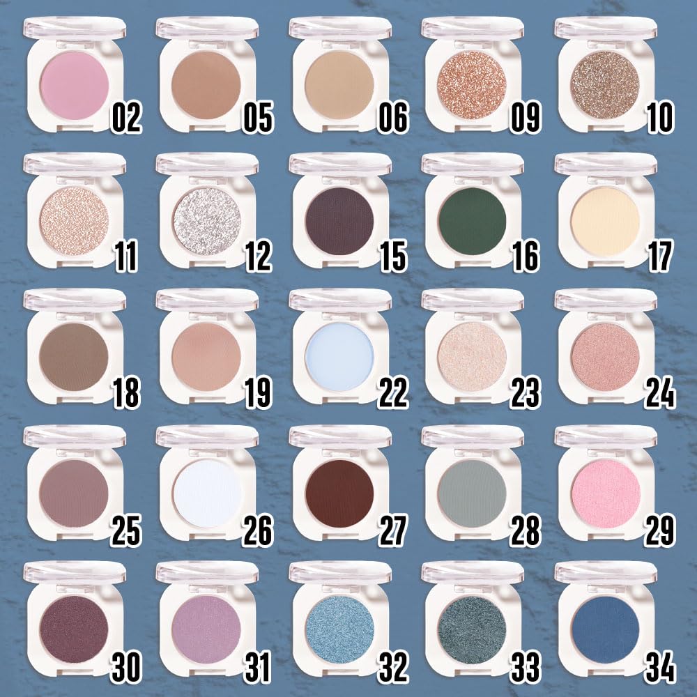 Dark Blue Single Matte Eyeshadow Makeup, Neutral Powde Eye Shadow for Women, Dark Blue Matte Singles Eyeshadow Palette Pigmented Waterproof, sombras para ojos, Girls Monochrome Eyeshadows Gift