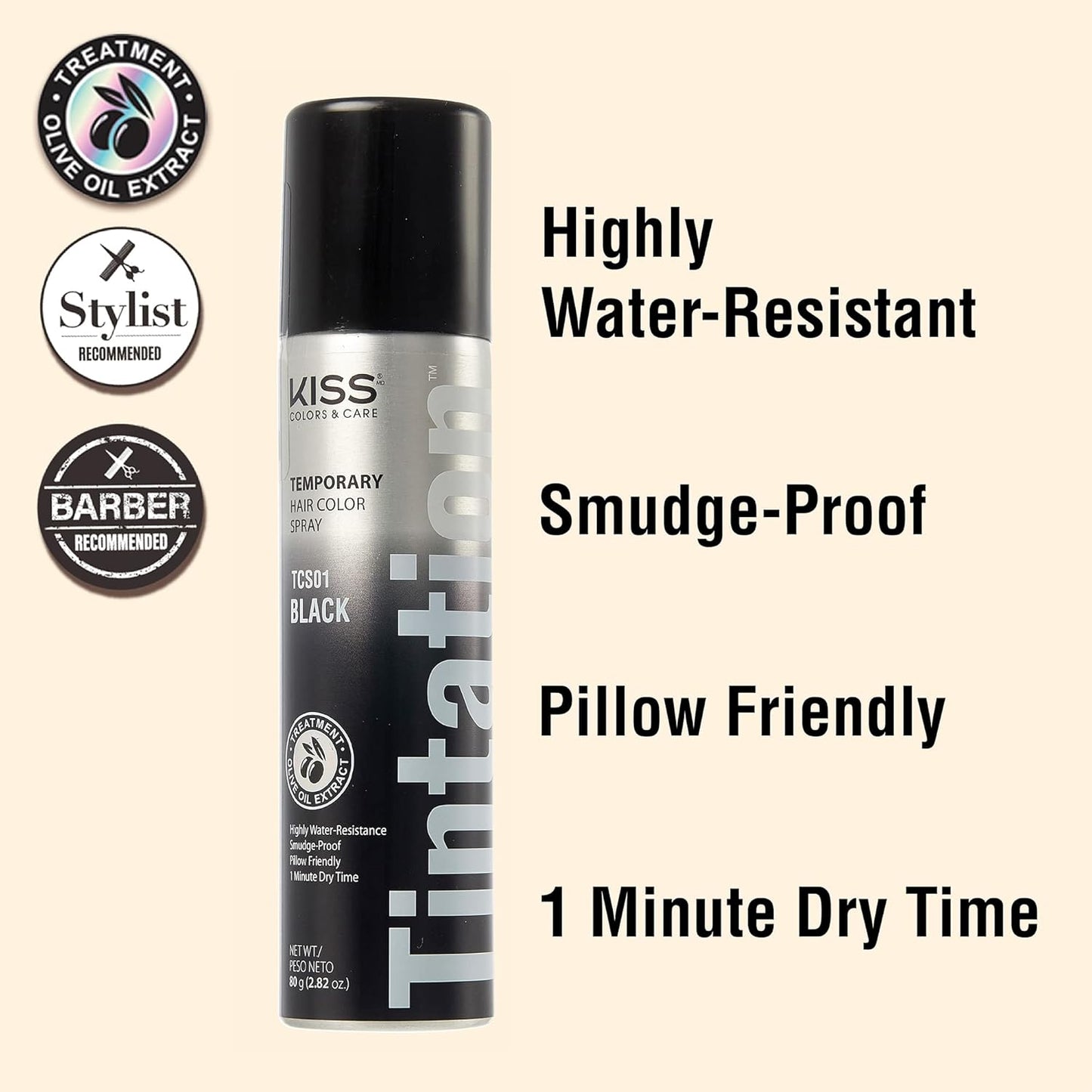 RED BY KISS TINTATION TEMPORARY HAIR COLOR SPRAY 6 OZ