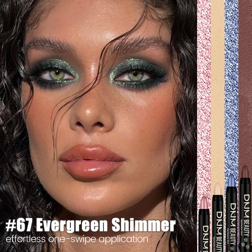 Kaely Cream Eye Shadow Sticks, Evergreen Shimmer Eyeliner Pencil Eyeshadow Palette Makeup, Eye Highlighter Brightener Stick for Older Women Waterproof Pigmented, sombras para ojos, New-67