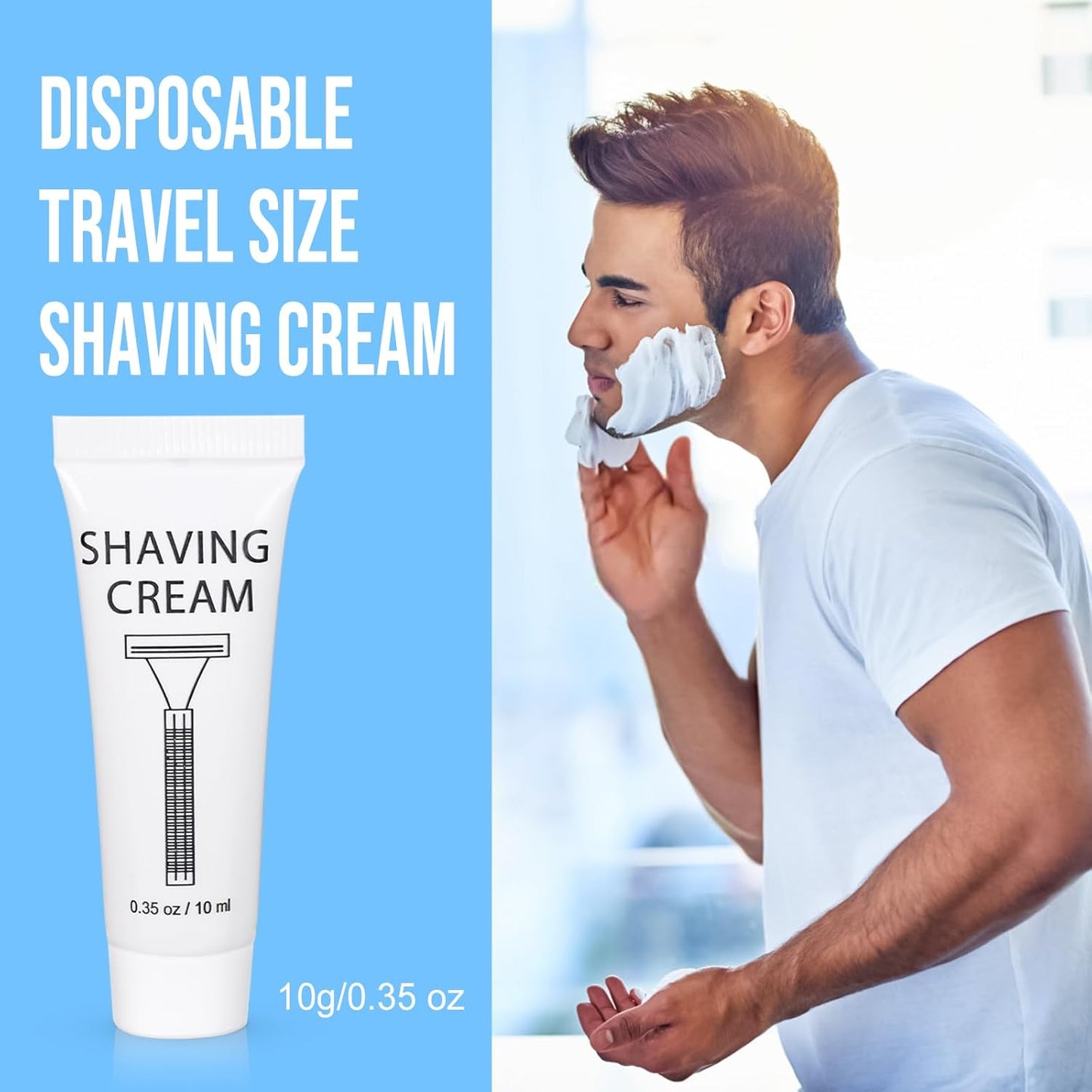 Pack of 20 Disposable Shaving Cream Bulk, Individually Wrapped, 10g/0.35 oz, Travel Size Hotel Toiletries Amenities