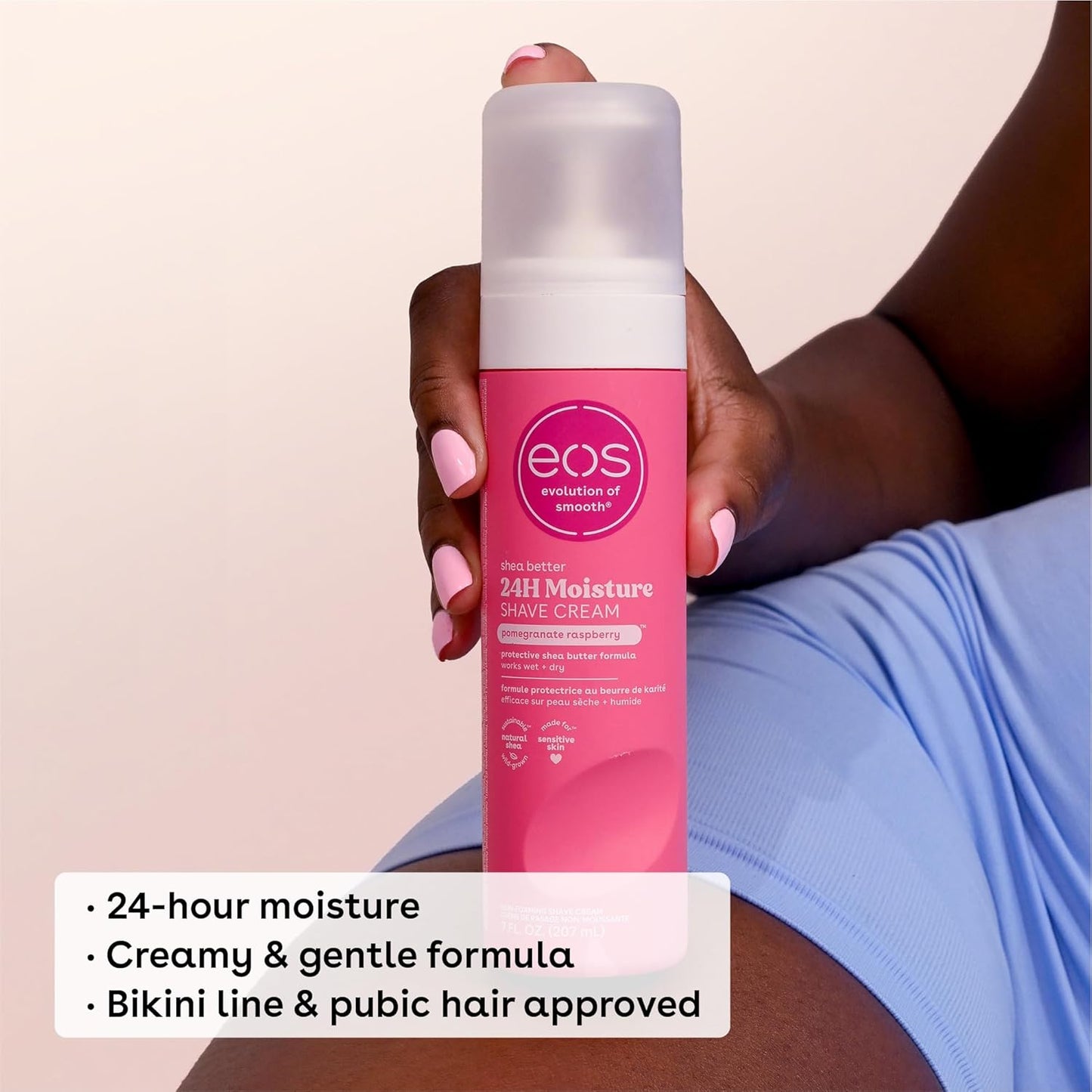 eos Shea Better Shave Cream- Pomegranate Raspberry, Shea Butter Skincare, Shaving Cream for Women, 14 fl oz, 2-Pack