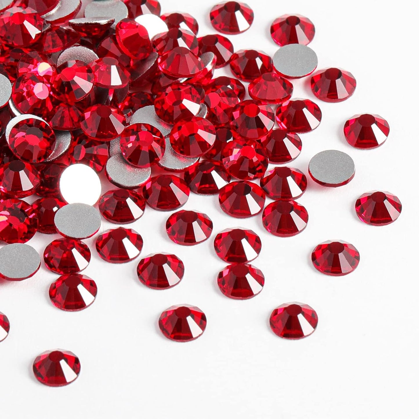 Beadsland 1440 Pieces Flat Back Crystal Rhinestones Round Gems,Siam,SS6,1.9-2.1mm