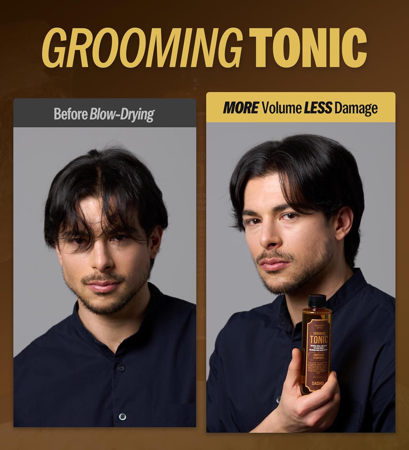 DASHU Classic Style Grooming Tonic - Korean Hair Tonic for Men w/Baobab Seed Oil, Phyto Zein & ABIL ME 45 MB - Lightweight Hair Styling - Volumizing Hair Serum - Scented Hair Scalp Oil (6.76 fl oz)