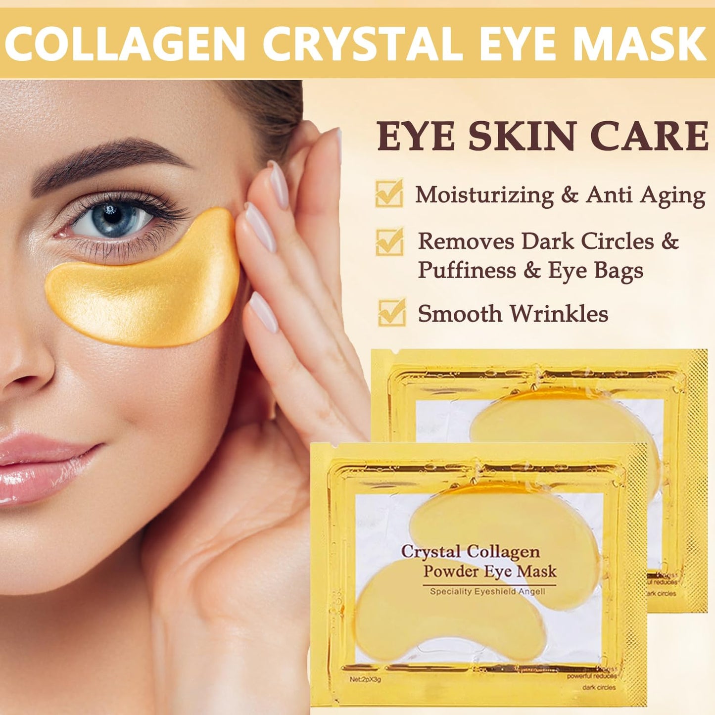 30 Pairs Lip Mask & Eye Mask,24K Gold Gel Under Eye Patches for Puffy Eyes&Dark Circles,Effectively Nourishes the Lip & Eye Skin,Reduce Fine Lines,Bachelorette Party Favors,Bulk Gifts for Women