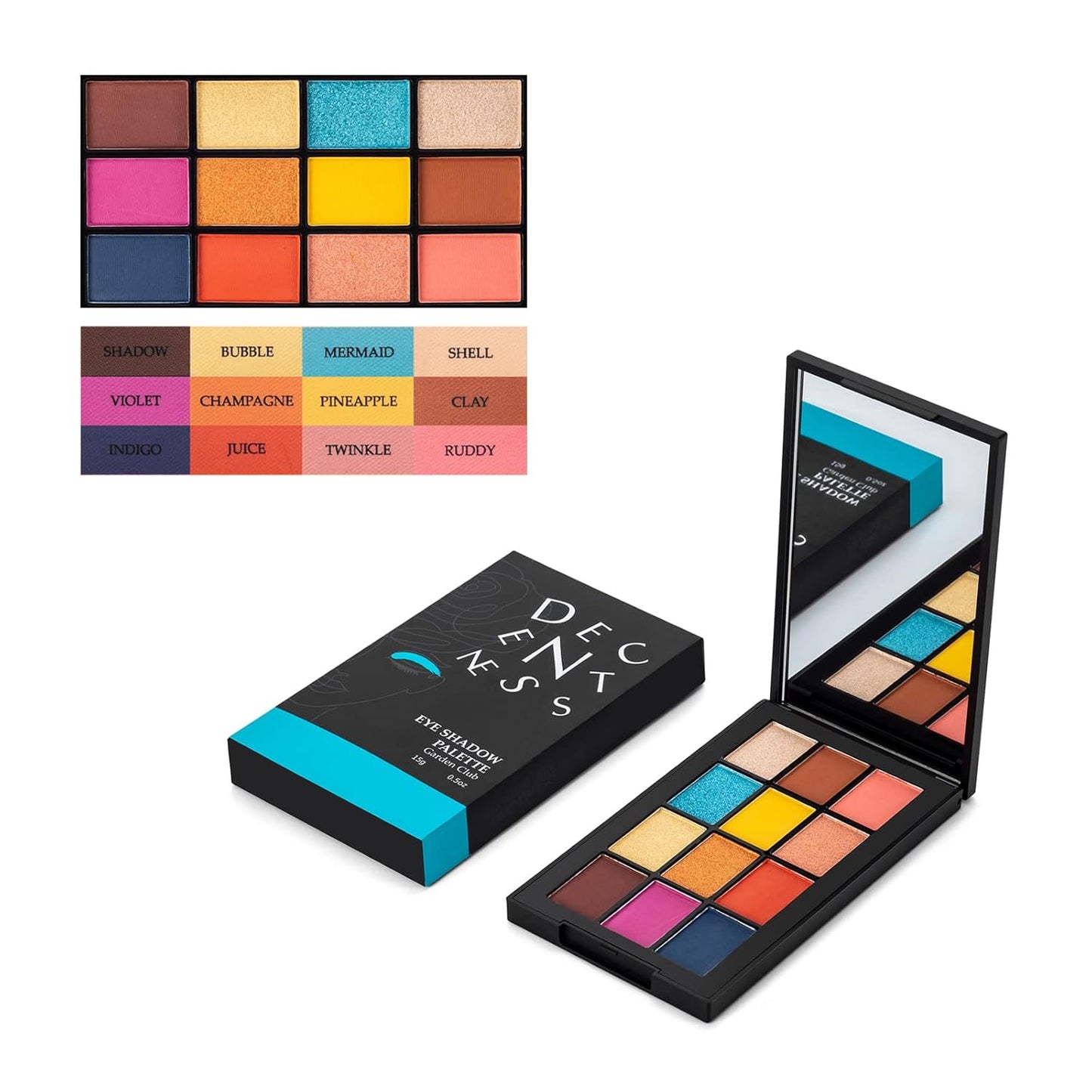 12 Colors Eyeshadow Palette Makeup Shades Nude Matte Shimmer Glitter Pigment, Pro Long Lasting&Waterproof Highlighting Makeup Palette,Ideal Gift(Garden Club)