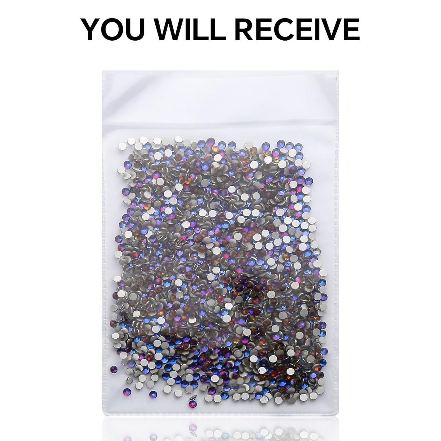1440Pcs Blue Blaze Crystal Rhinestones,Glass Flatback Rhinestones Small Gemstones for Nail Face Makeup Art Crafts Clothes Decoration -(SS8,2.4mm,Blue Blaze)