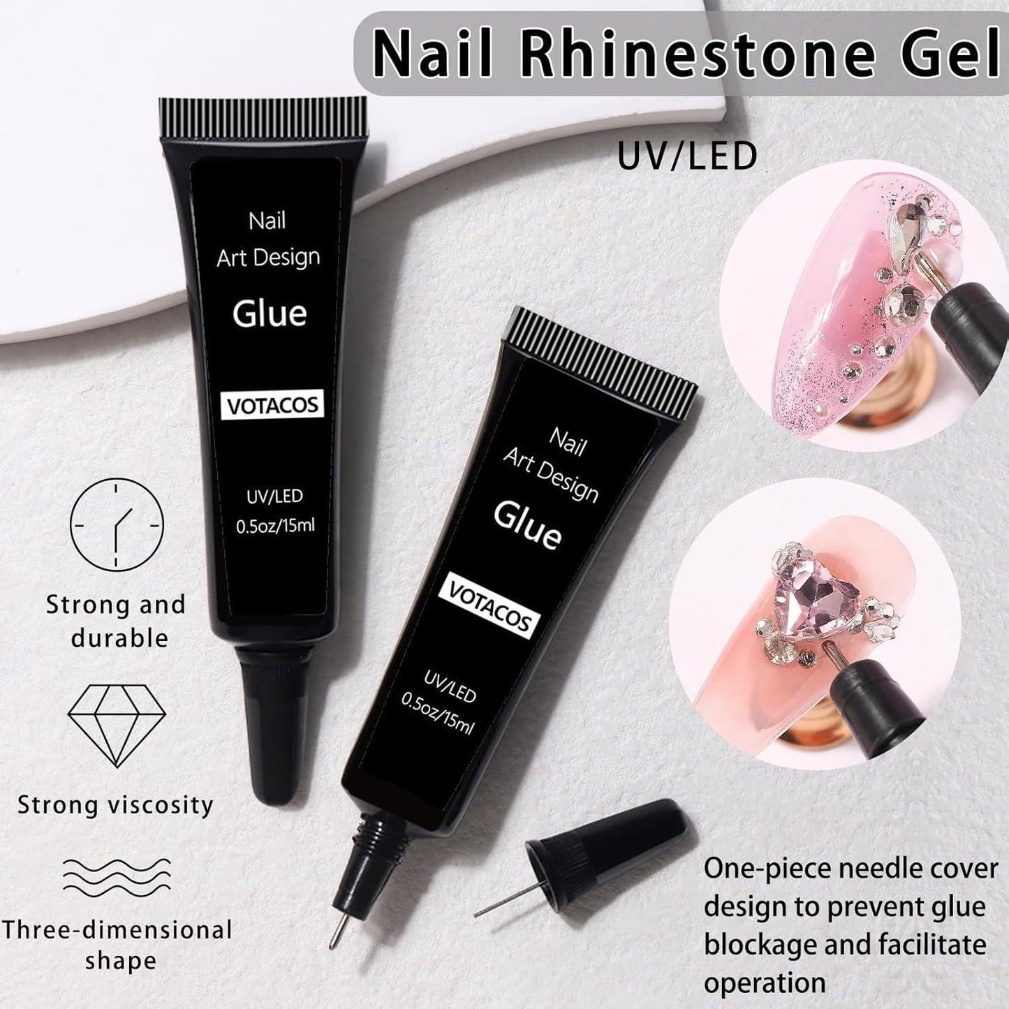Nail Art Pearls with Rhinestones Glue Gel Flatback Pearls Nail Charms Luxurious Nails Supplies Accessories Gold Silver Gems Jewelry Pearl for Women Nails Design(Black)