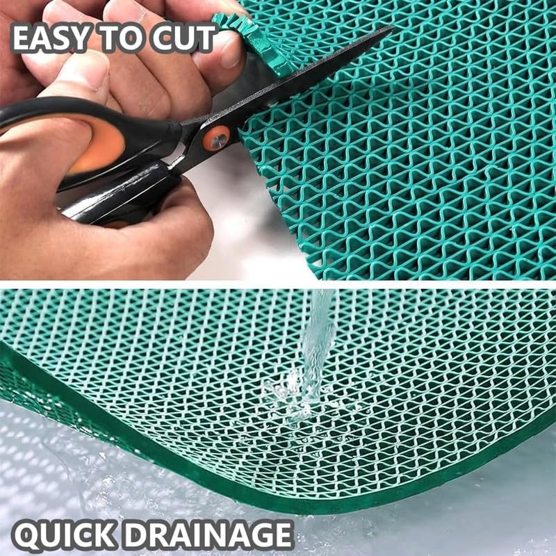Anti Slip Drainage Mat Cutable Pool Flooring Bathroom Mats 4FTX18FT PVC Mesh - Image 4