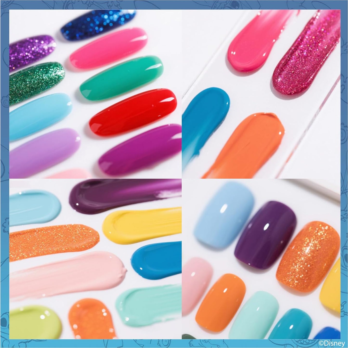 Townley Girl Disney Stitch 16 Piece Water-Based Nail Polish with Nail Dryer, Peel-Off Nail Polish with Water, Shimmer and Opaques Colors, AA Batteries Not Included, Ages 3