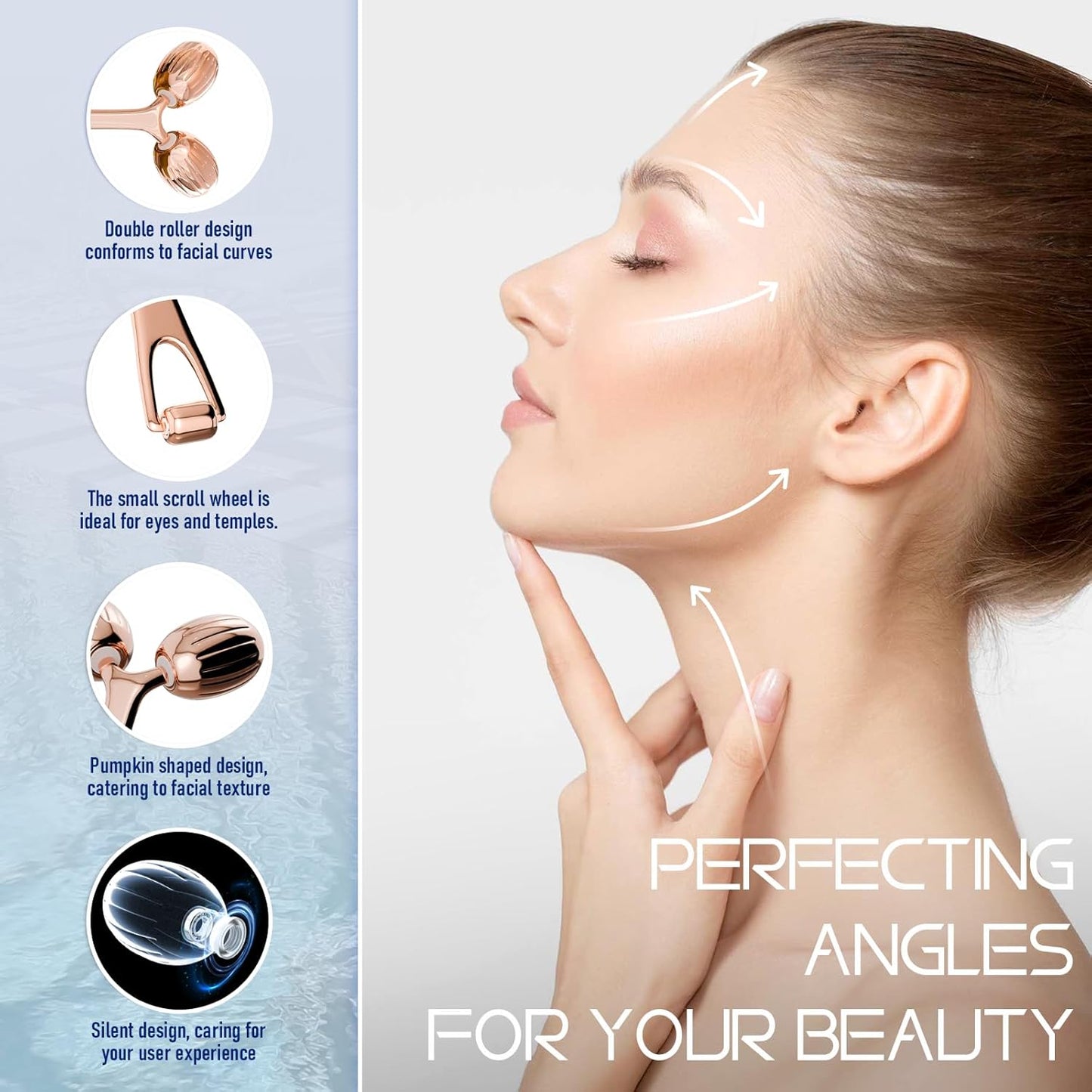 Yeamon Gua Sha Facial Tools and Face Roller Set, Facial Massage Tool for Women’s Skincare Routine,Cooling Stainless Steel Face Sculpting Eyes Roller Guasha for Daily Use or Self-Care Gift for Women