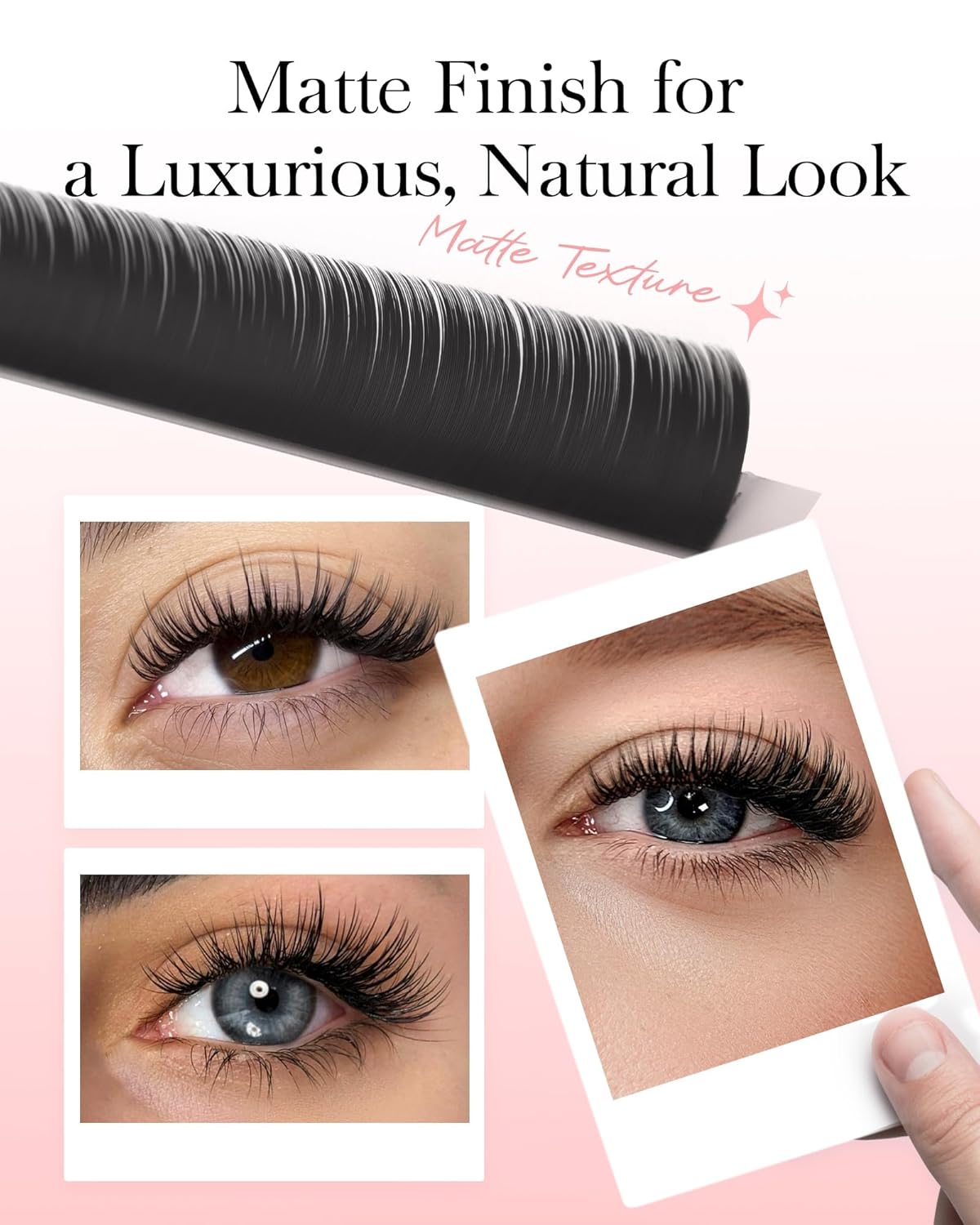 BEYELIAN Ellipse Flat Lash Extension 16 Rows 0.15 C Curl 10mm Single Length Tray Flat Eyelash Extension Matte Black Classic Lash Extensions Professional Supplies
