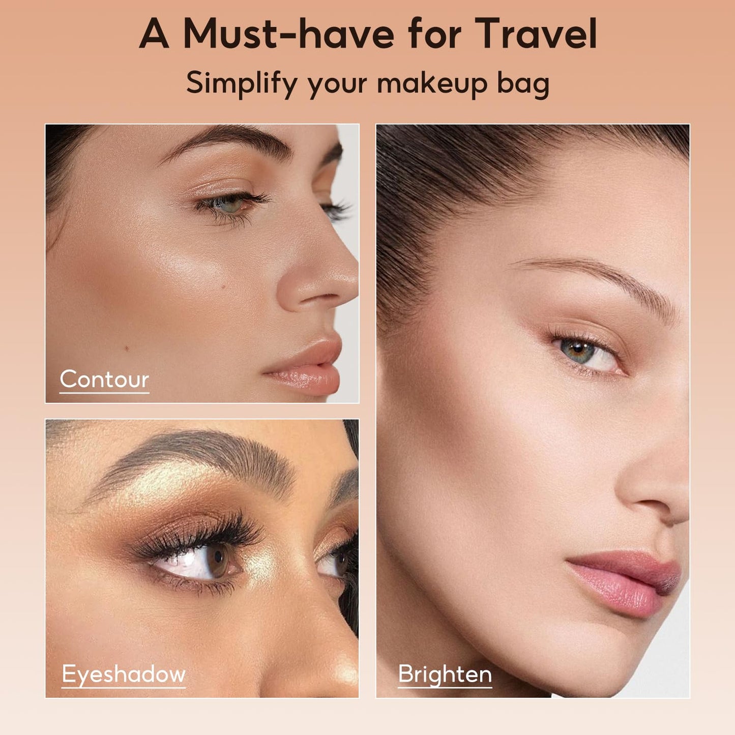 Highlight Contour Makeup Palette Effortless Blending Matte Shimmer Highlighter Palette and Bronzer Powder for Cool Toned Skin
