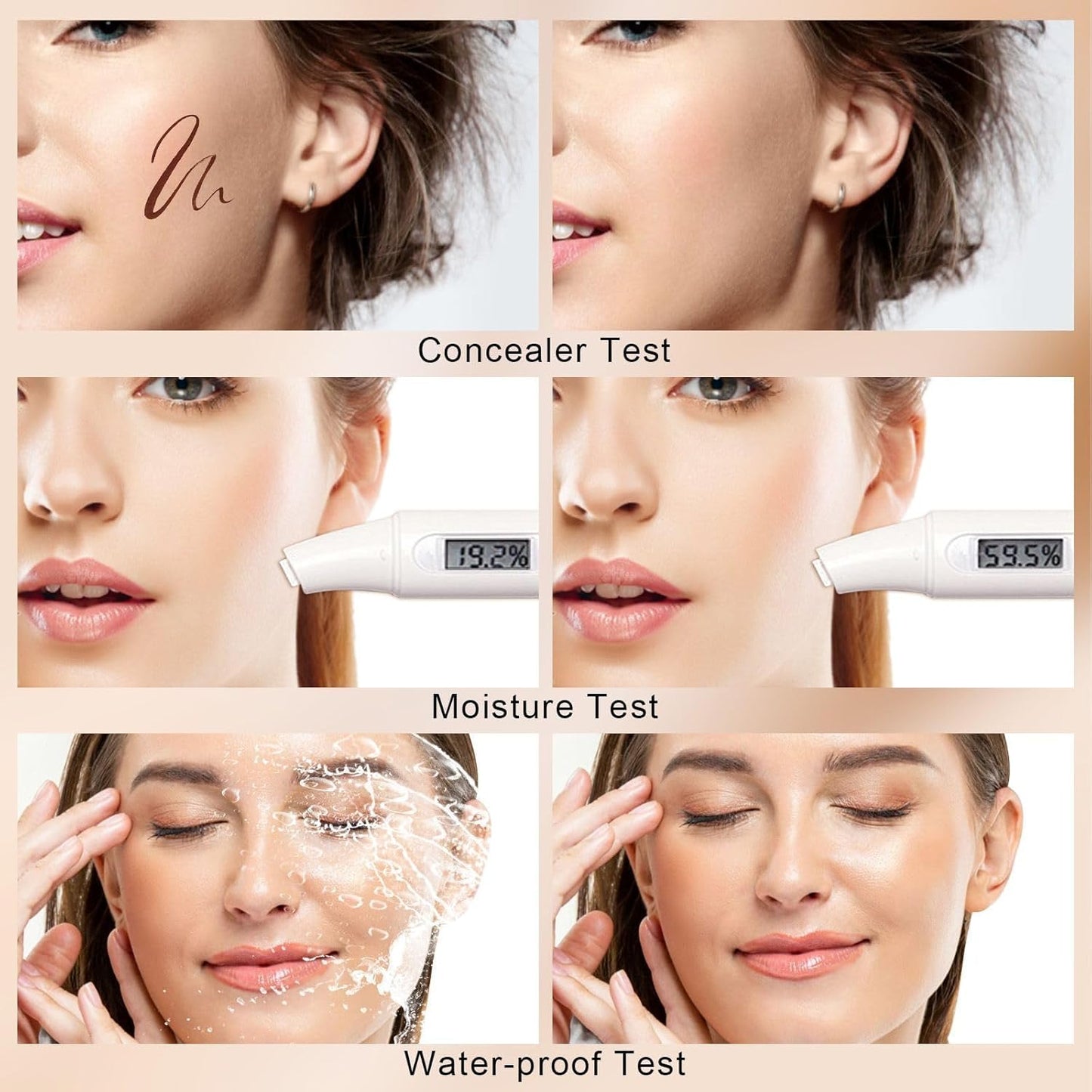 Mushroom Head Air Cushion CC Cream - BB Cream Face Makeup for Mature Skin, Moisturizing Cover Balm Foundation & Long-Lasting Color Correcting Concealer, Even Skin Tone for All Skin Types (Nude)