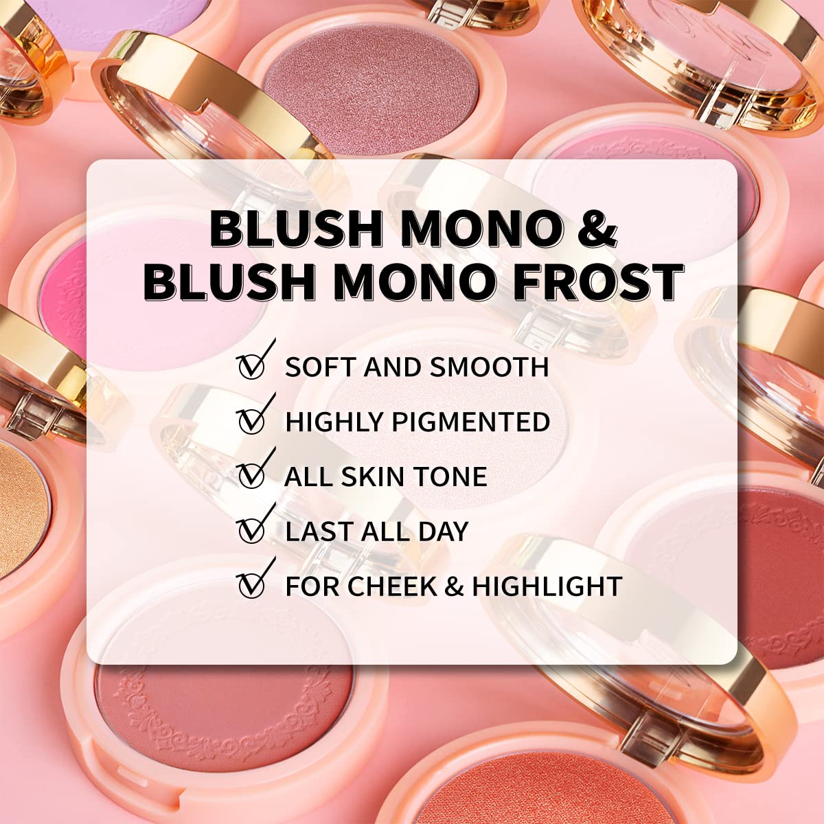 Oulac Baby Pink Blush Makeup| Highly Pigmented Cream Blush| Natural Matte Glow| Shape & Highlight Face| Cruelty-Free Vegan blush 4.8g
