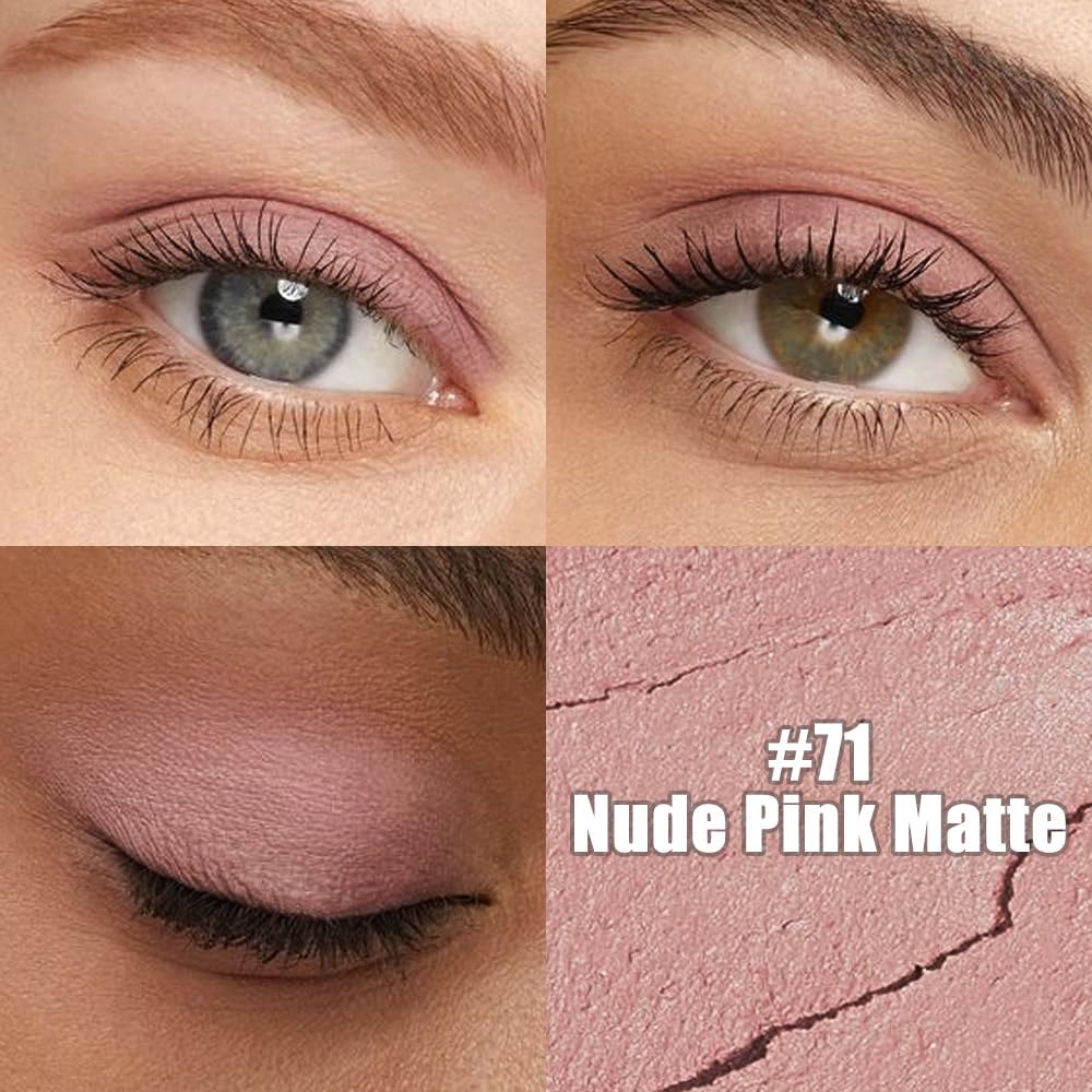 Kaely Cream Eye Shadow Sticks, Nude Pink Matte Eyeliner Pencil Eyeshadow Palette Makeup, Eye Highlighter Brightener Stick for Older Women Waterproof Pigmented, sombras para ojos, New-71