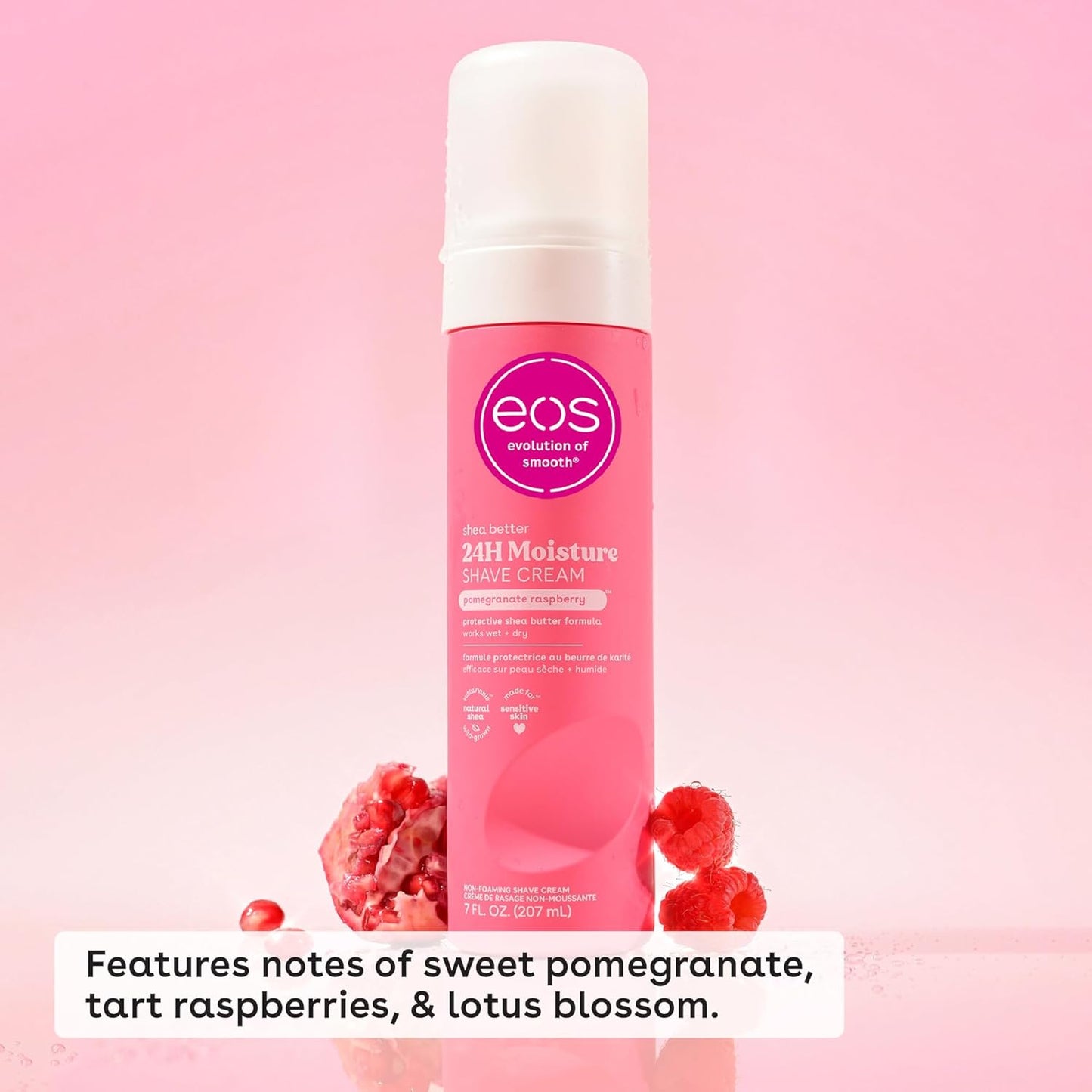 eos Shea Better Shave Cream- Pomegranate Raspberry, Shea Butter Skincare, Shaving Cream for Women, 14 fl oz, 2-Pack