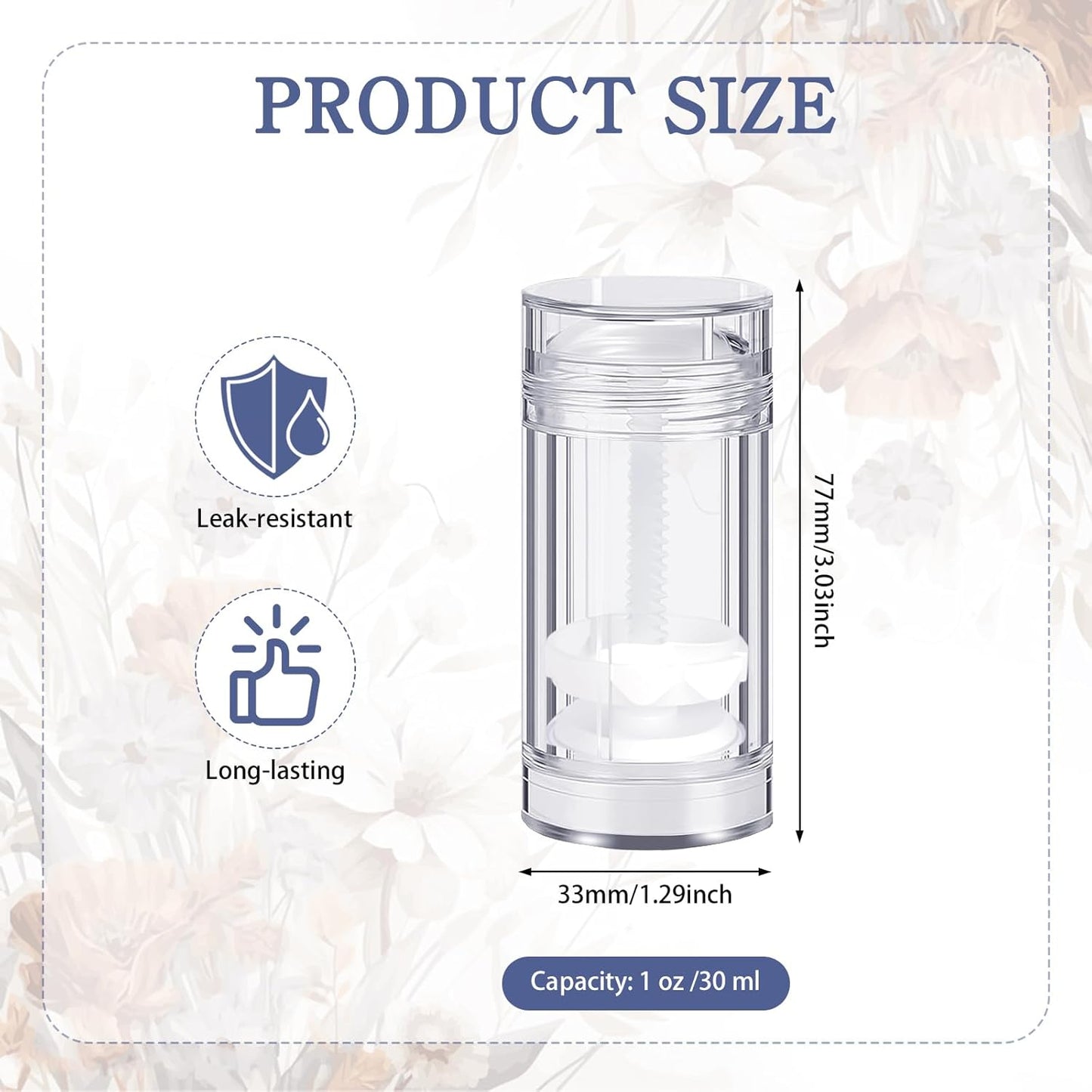 36 Pcs Empty Deodorant Containers Clear Plastic Twist up Filling Stick Round Bottomfill Lip Balm Tubes Refillable Deodorant Bottles for DIY Homemade Crayon Lipstick (30 ml)