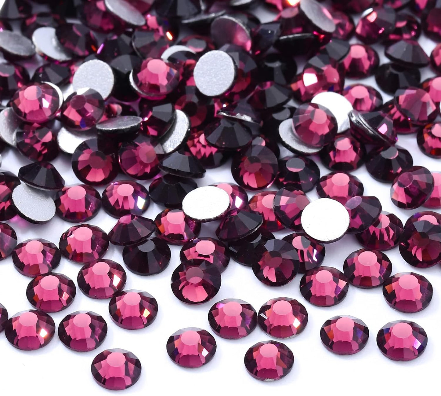 Purple Flatback Rhinestones, Glass Rhinestones for Nail Art and Craft, Glue Fix, Loose Crystal Gemstones(Purple, SS30, 576pcs, 6.4-6.6mm)