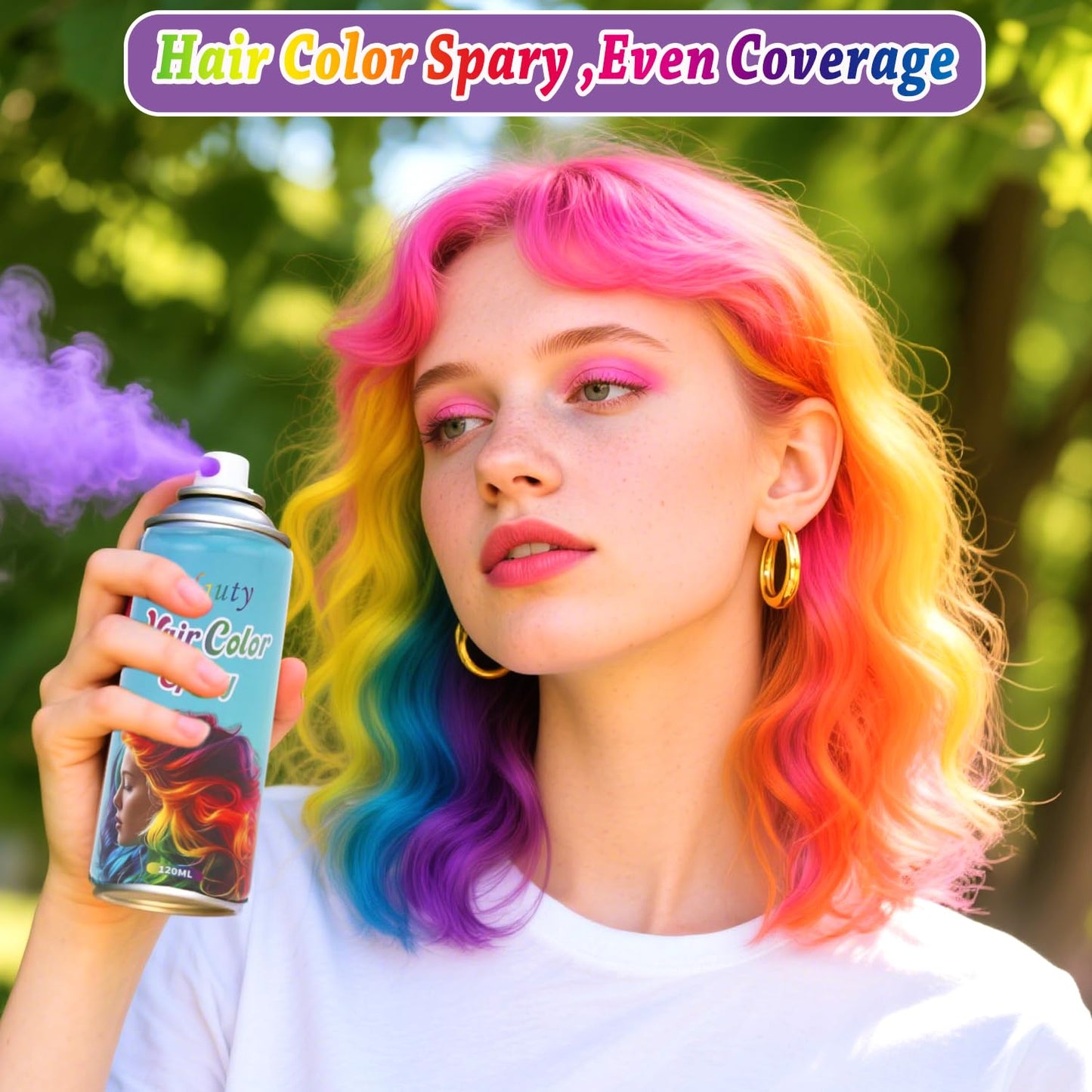 Temporary Hair Dye Spray For Kids Women Men,Washable One-Time Use Hair Color Wax, Green Hair Spray, Non-Sticky Temporary Hair Coloring for Cosplay Party, Halloween DIY Crazy Hair Day (Green)