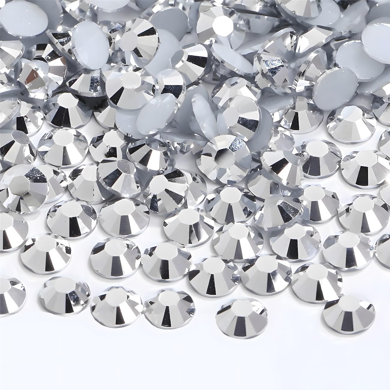 Flatback Rhinestones Round Gems for Nails Art and Crafts 1250Pcs SS20 5mm Glitter Crystals Stone DIY Bags Clothes Shoes (Silver)