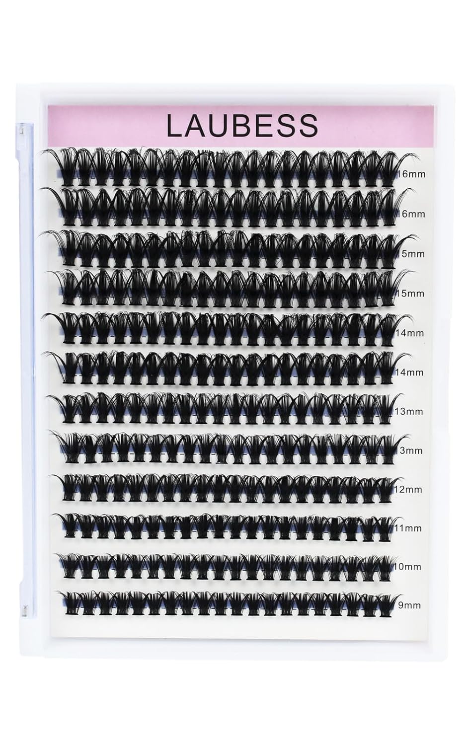 Lash Clusters LAUBESS Individual Lashes Waterproof Eyelash Clusters Mixed Tray Cluster Eyelash Extensions Soft Cluster Lashes for Beginners (50D-D-M14-18)