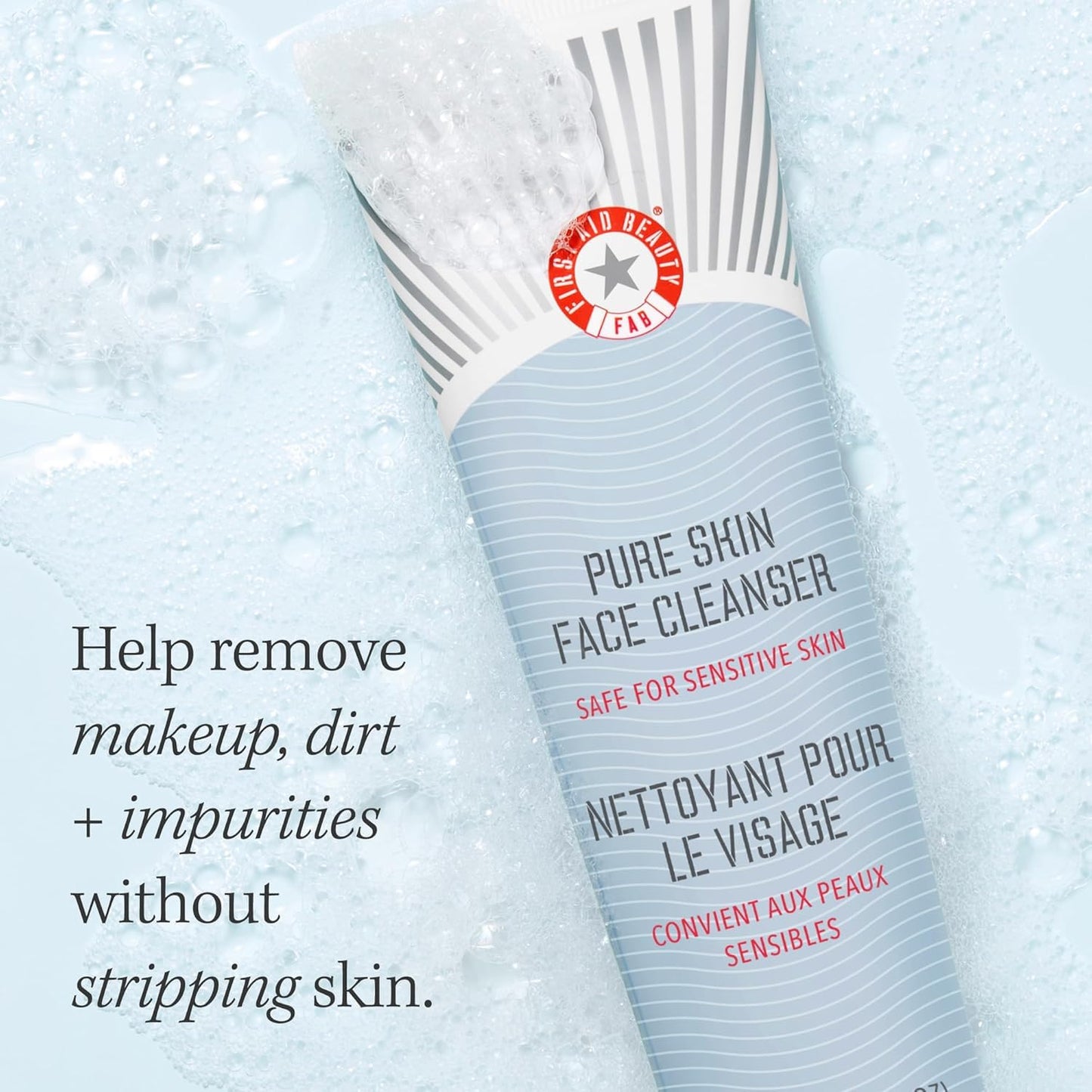 First Aid Beauty - Pure Skin Face Cleanser, Effectively Removes Makeup, Dirt, & Impurities, Gentle Cleanser Leaves skin Soft & Supple, Fragrance Free (5 oz, 2 ct)