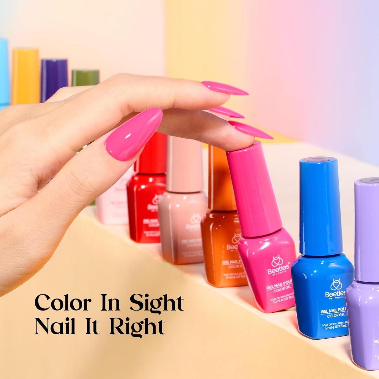 Beetles Gel Nail Polish Kit with U V Light - 25 Colors 51 Pcs Gel Polish Kit One Color One Bottle with Top &Base Coat Beauty Must Have DIY Salon Imprints of Time Collection Gifts for Women Teen Girls
