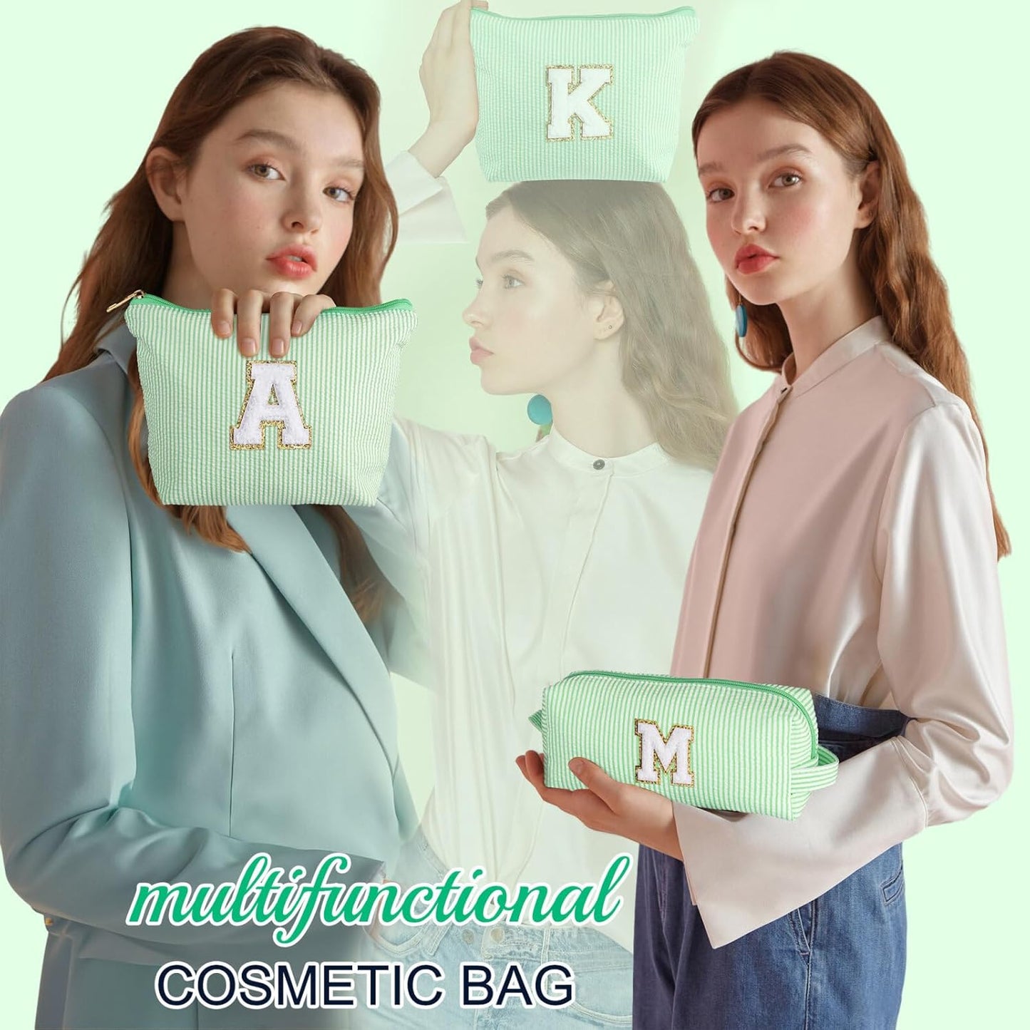 YOOLIFE Tween Girls Trendy Stuff - Gifts for Women: Birthday, Graduation, Mothers Day, Bridesmaid, Teacher, Sister; Initial Makeup Bag - Cosmetic Travel Bag