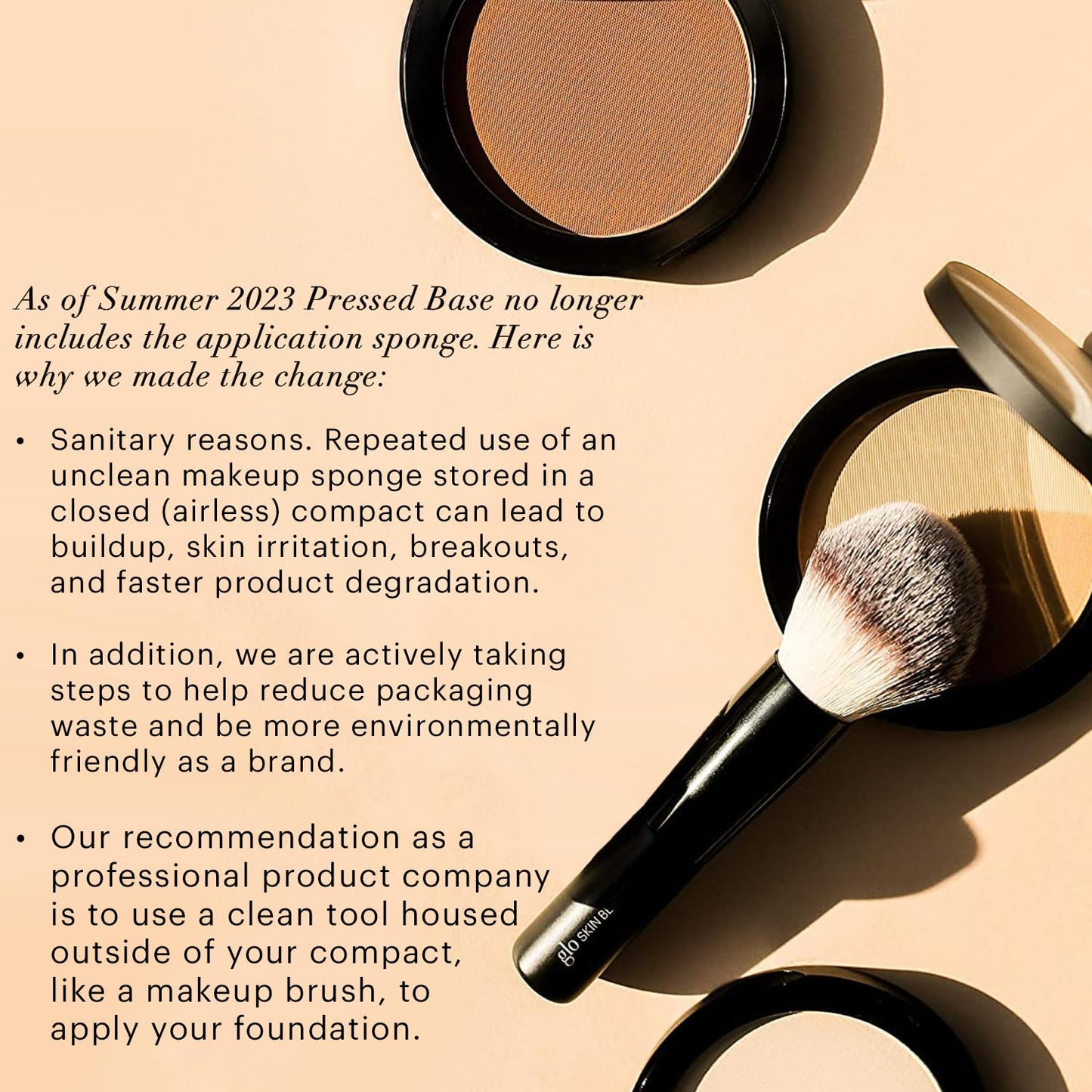 Glo Skin Beauty Pressed Base Powder Foundation Makeup (Beige Light) - Flawless Coverage for a Radiant Natural, Second-Skin Finish
