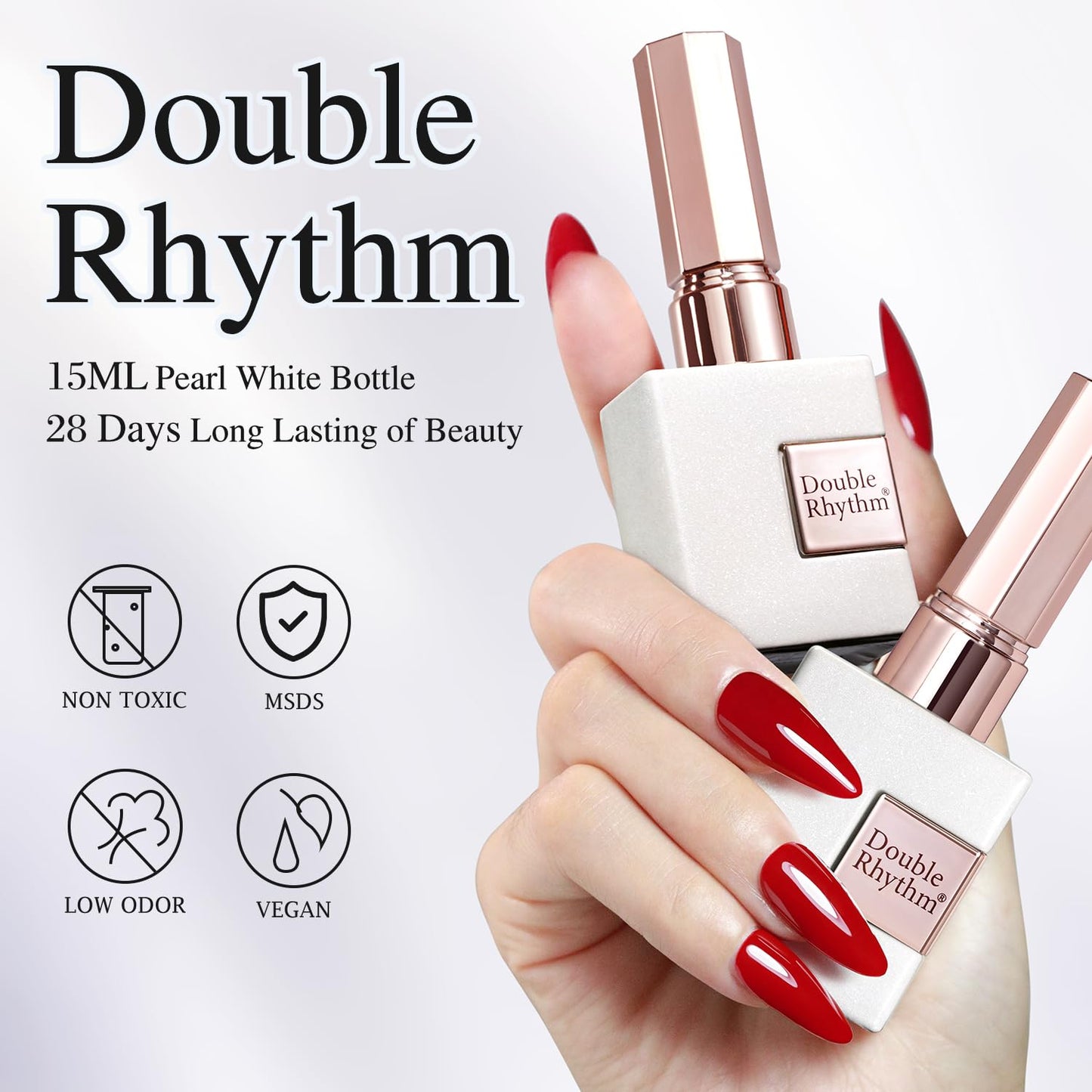 Double Rhythm 15ML Glitter Gel Polish Shimmer Reflective Holographic Color Magnetic for Nail Art Salon DIY at Home (B1138)
