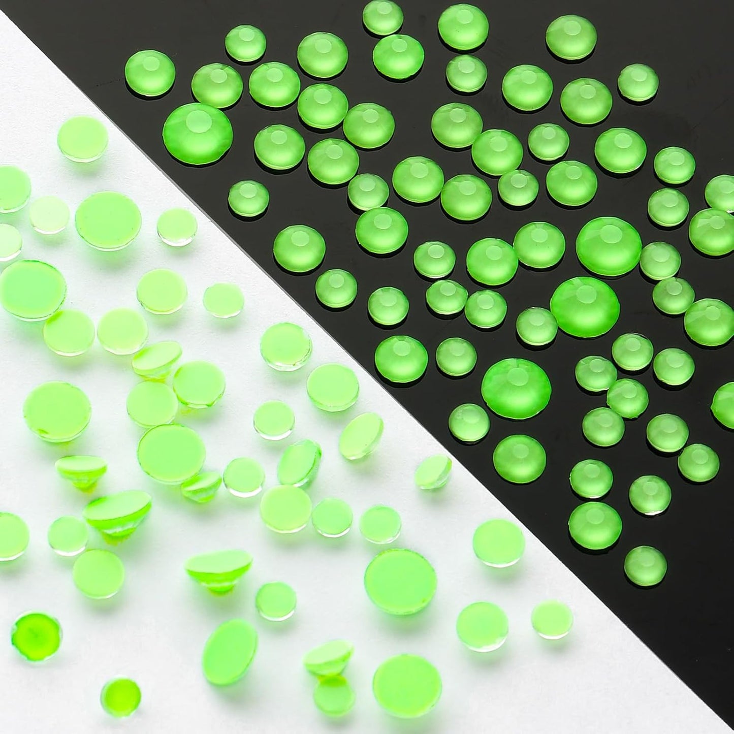 Mocha Lt.Green Flatback Rhinestones, Glass Rhinestones for Nail Art and Craft, Glue Fix, Loose Crystal Gemstones(Mocha Lt.Green, SS20, 1440pcs, 4.6-4.8mm)