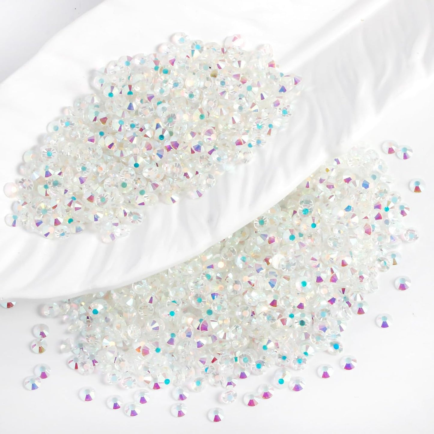 2000PCS SS16 Flatback Rhinestones | 12-Facet Diamond-Cut Glass Gems for Nail Art, Clothing, DIY Crafts |Glue-On Decoration Stones with Silver Backing(Transparent AB)